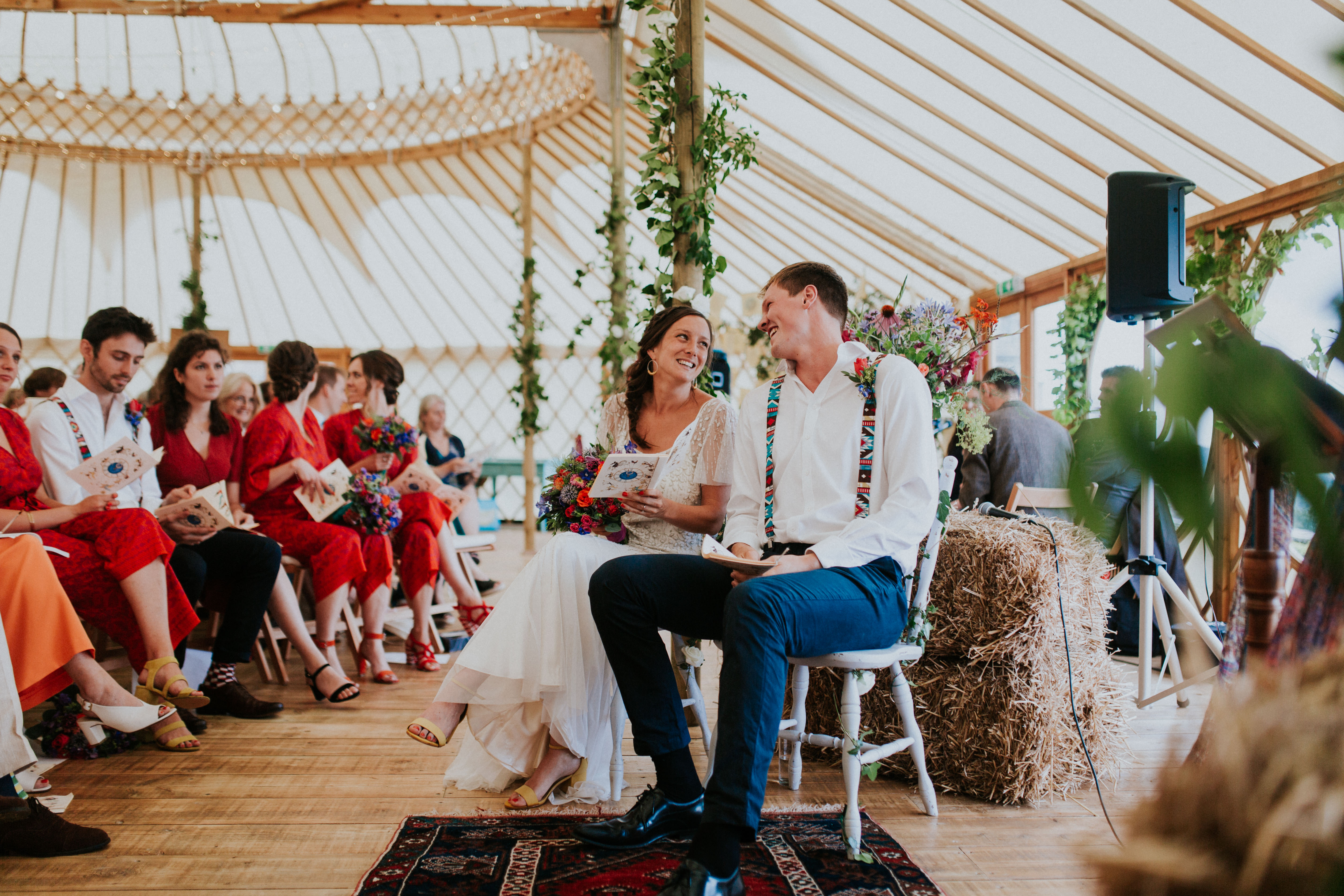 bride and groom in ceremony 