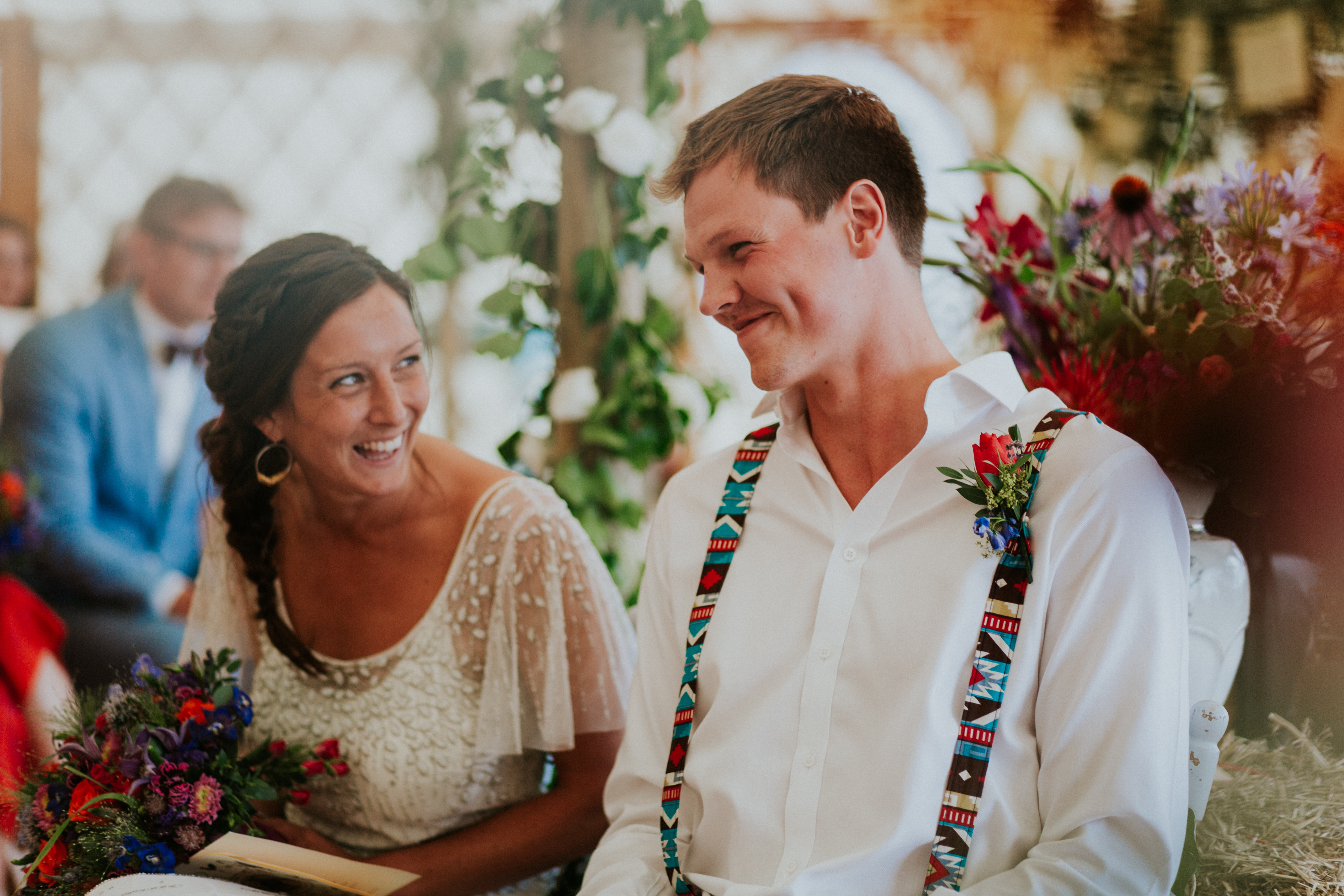 bride and groom in ceremony 