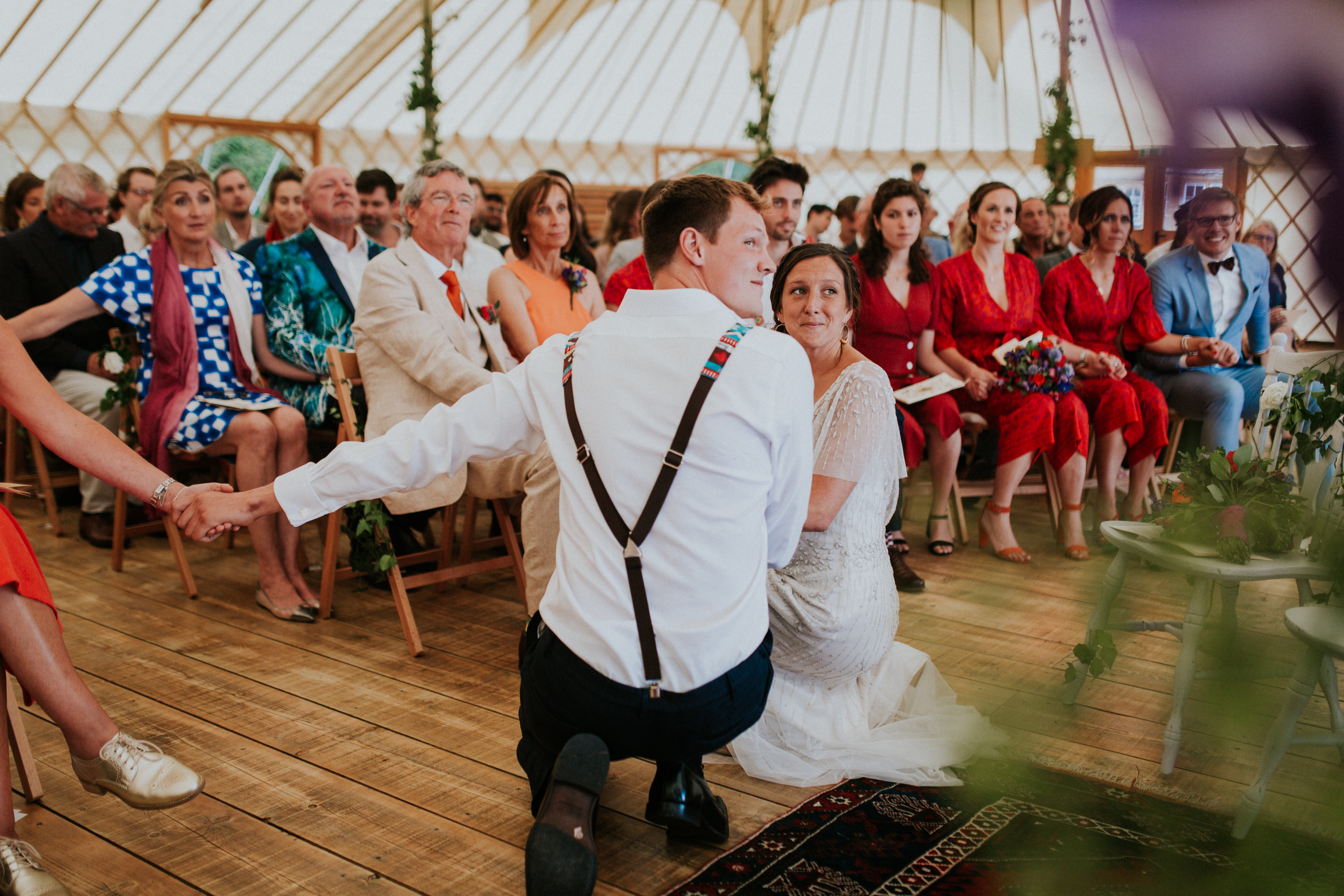 bride and groom in ceremony 