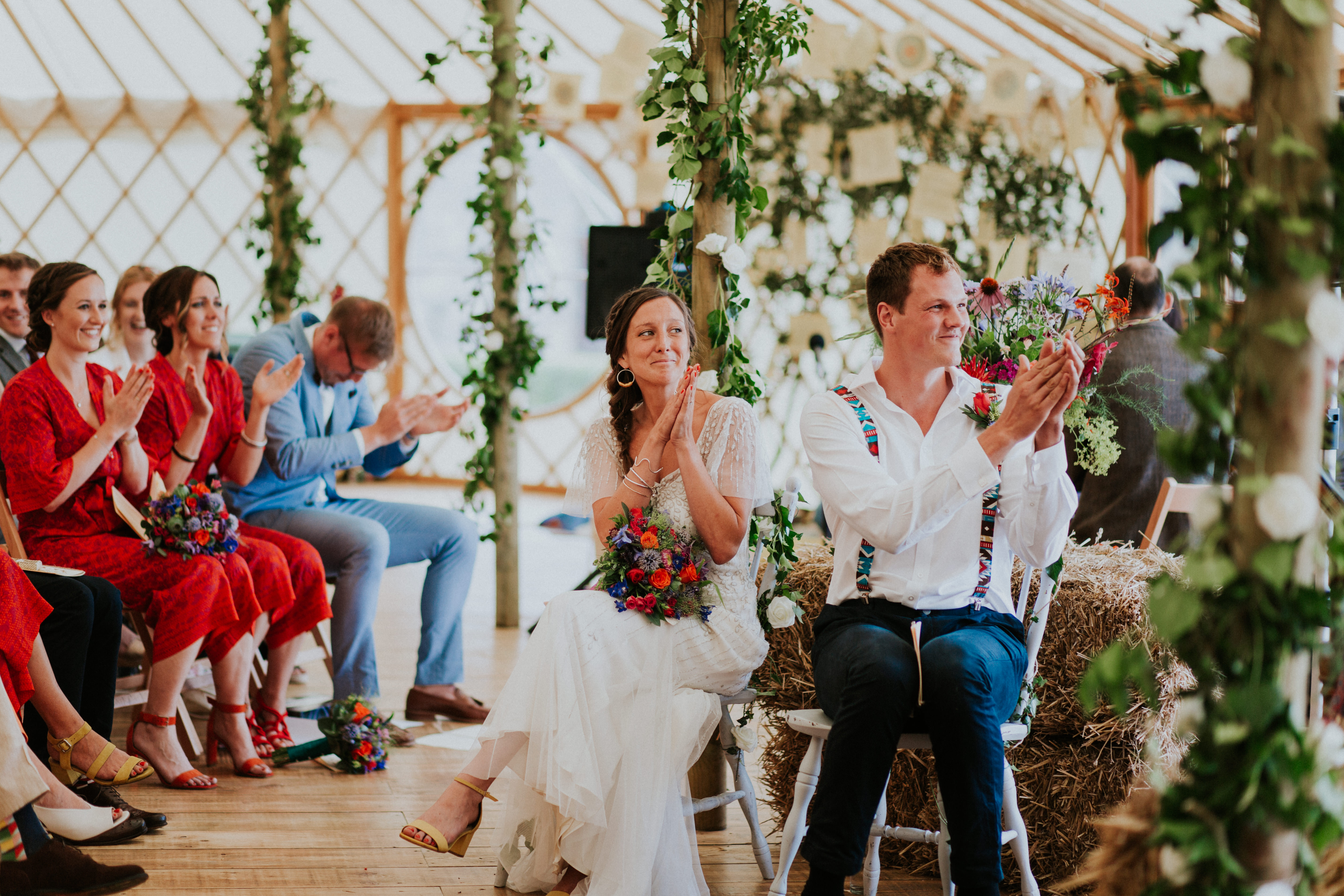 bride and groom in ceremony 