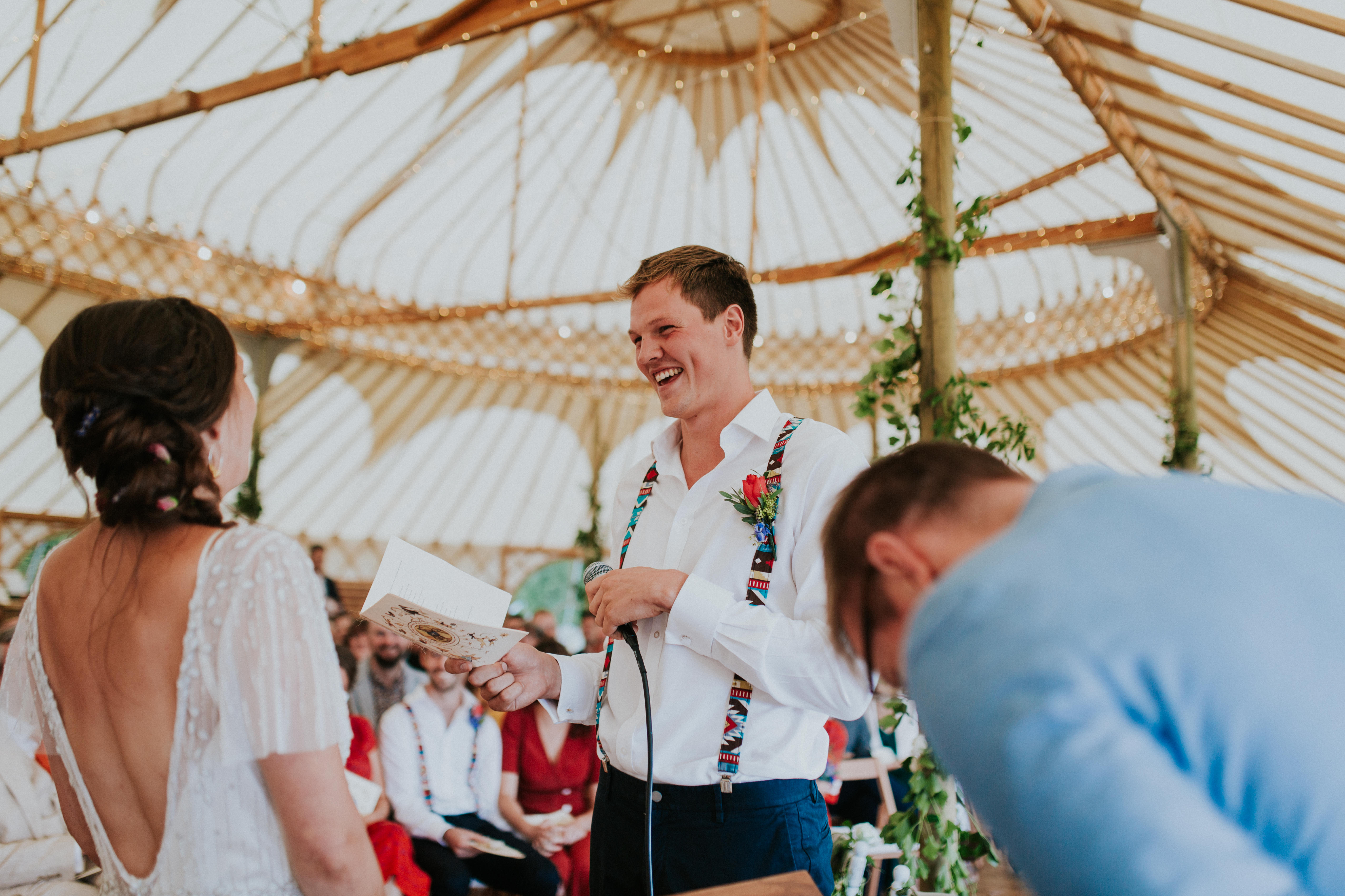 bride and groom in ceremony 