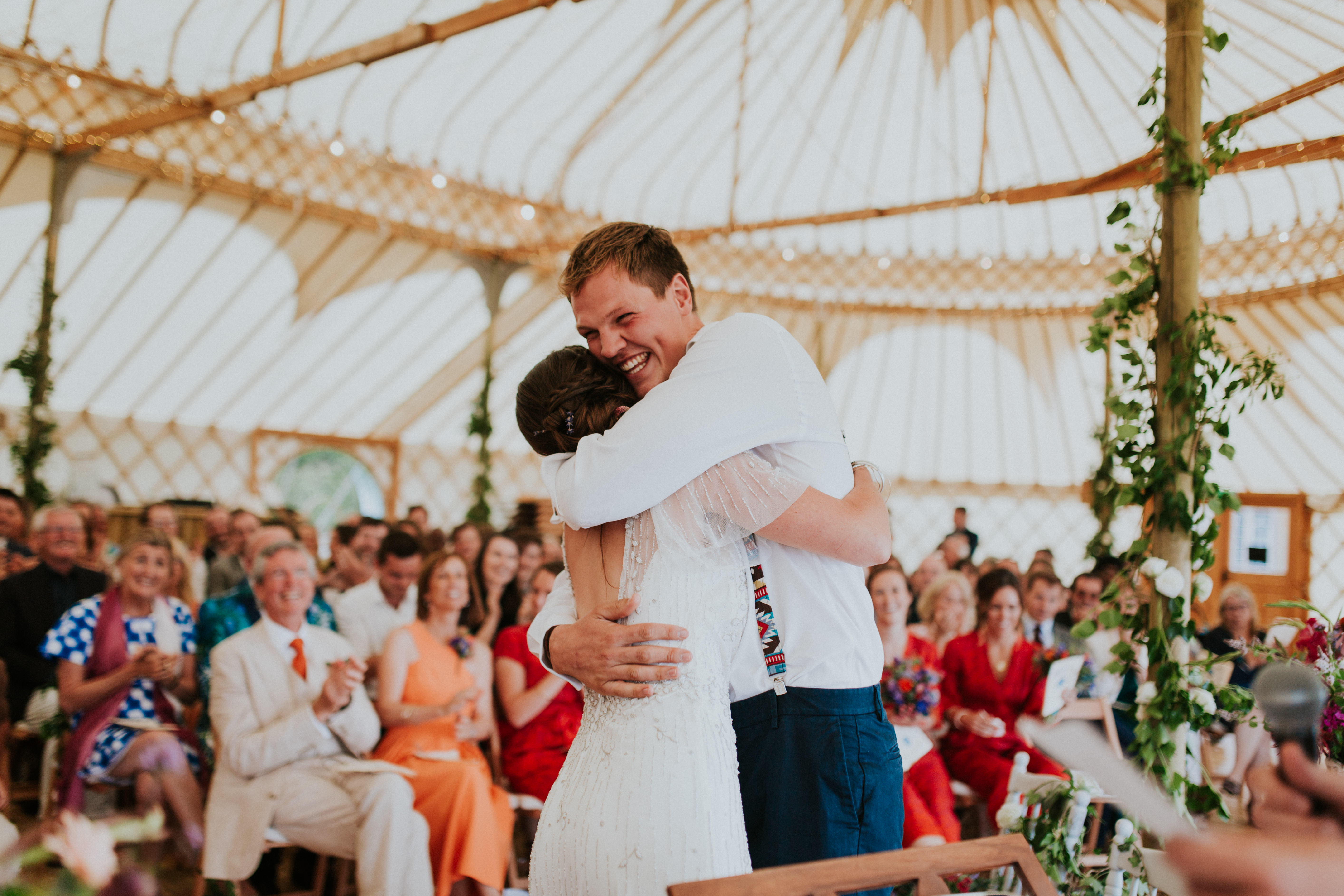 bride and groom in ceremony 