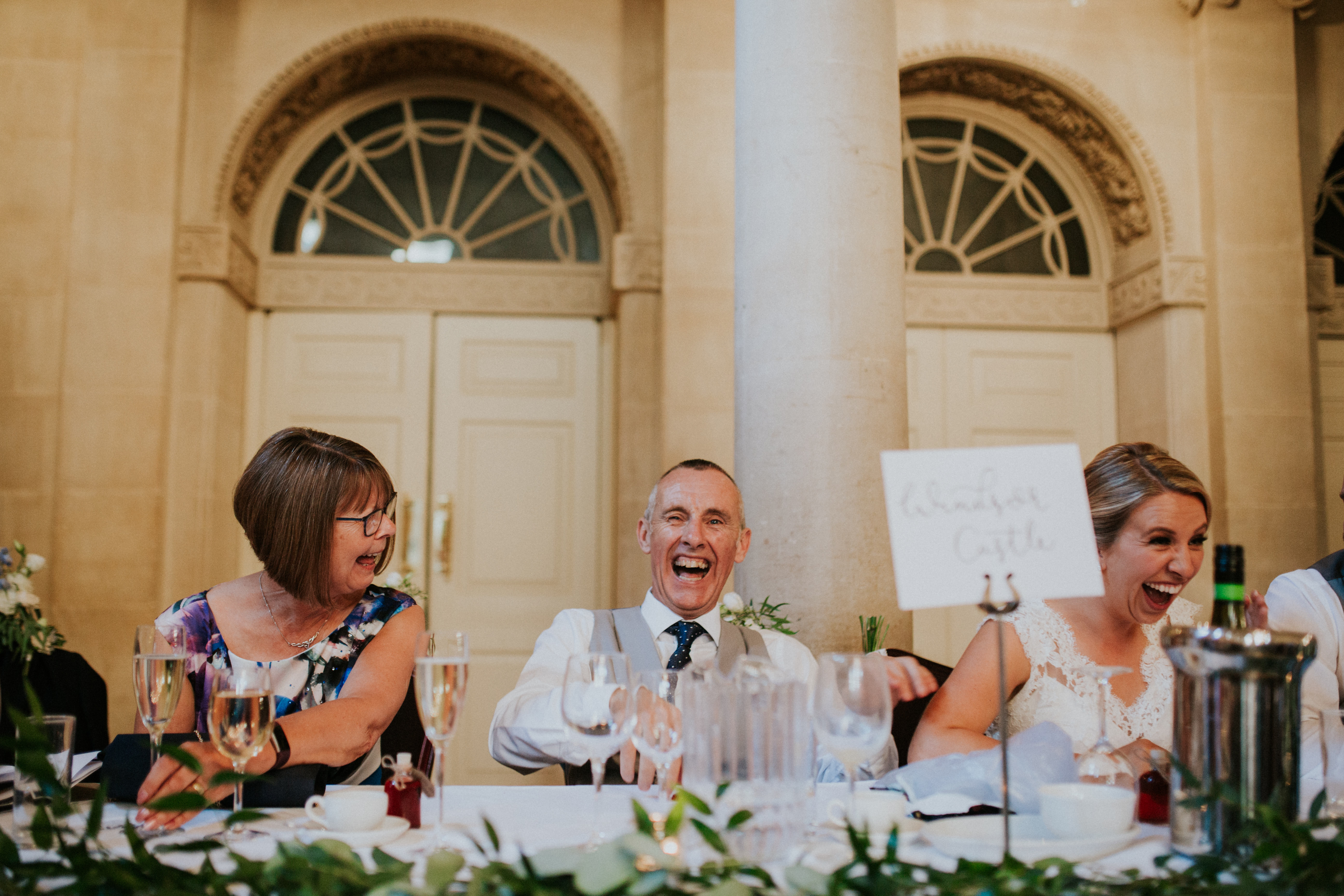 father of the bride laughing 