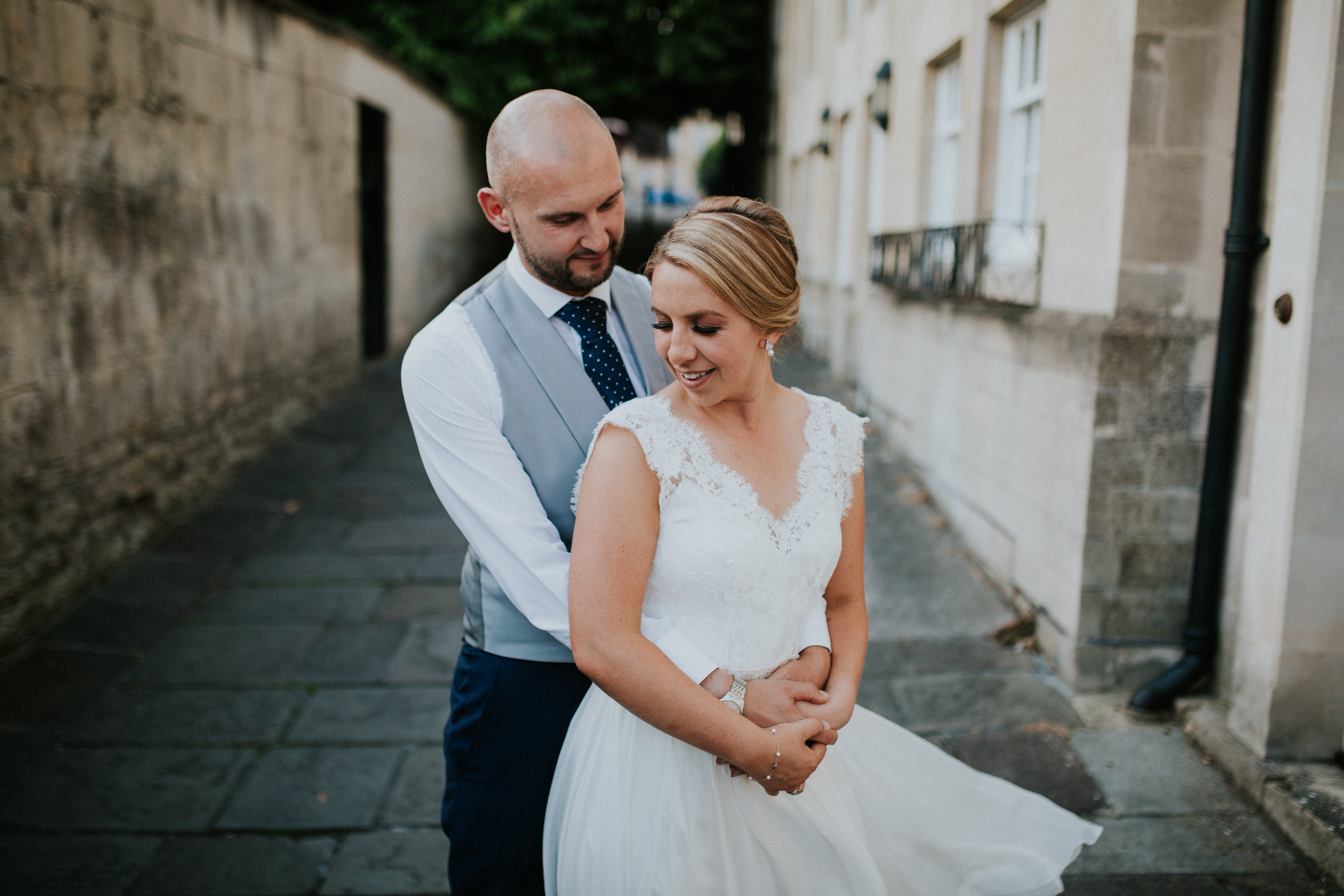 bride and groom in bath centre 