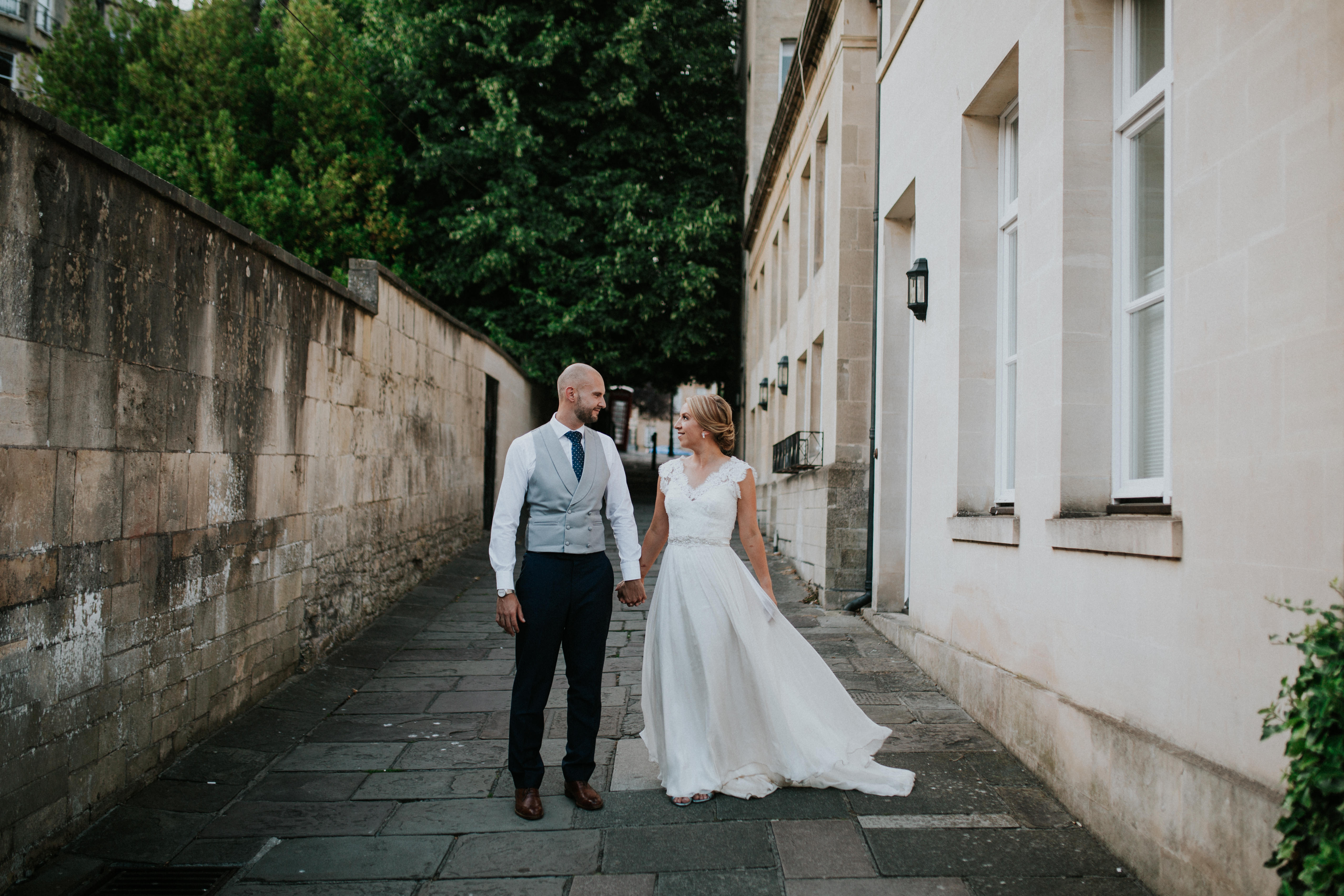 bride and groom in bath centre 