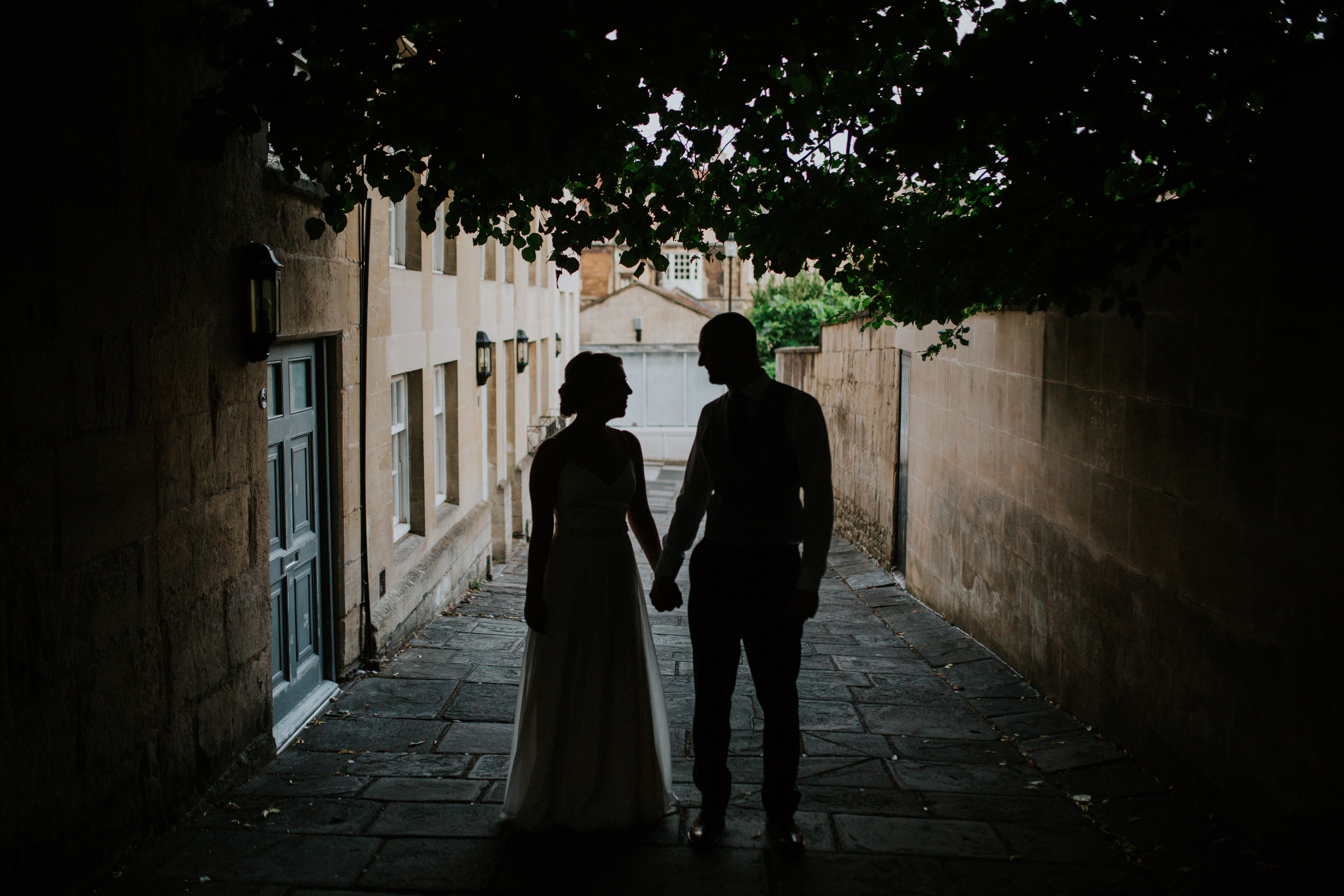 bride and groom in bath centre 