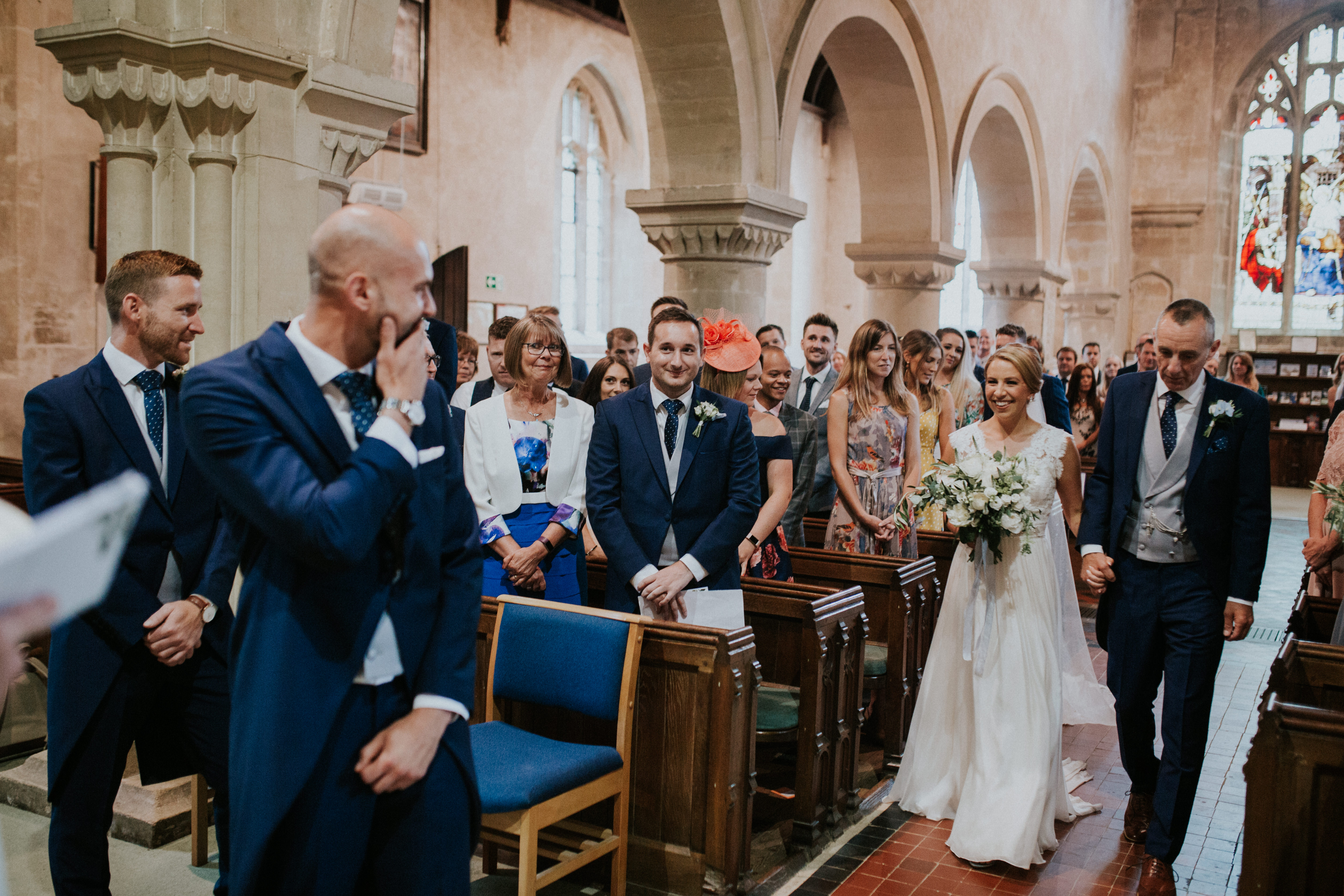 groom sees bride 