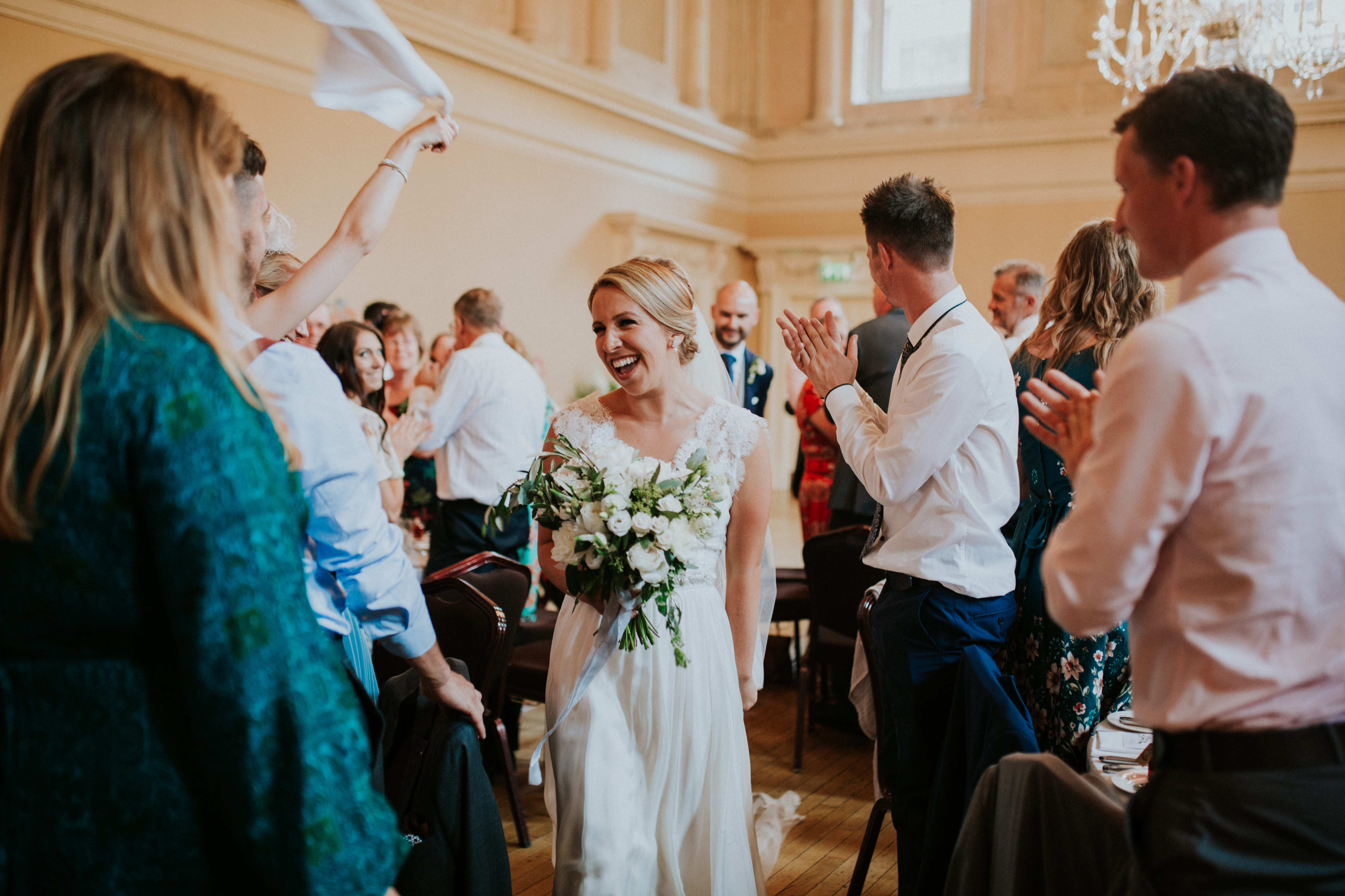 bride enters reception 