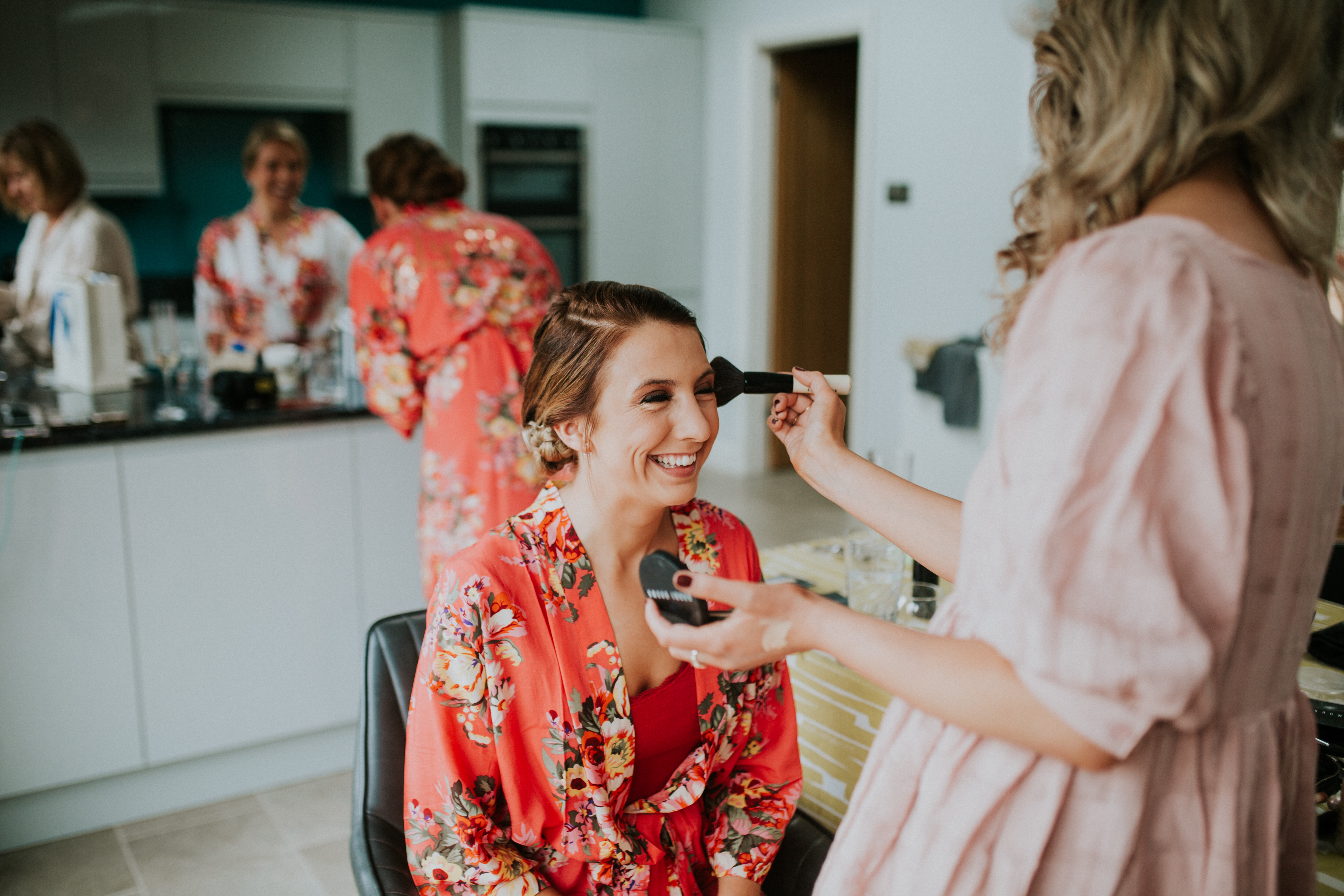 bridesmaid having make-up done 