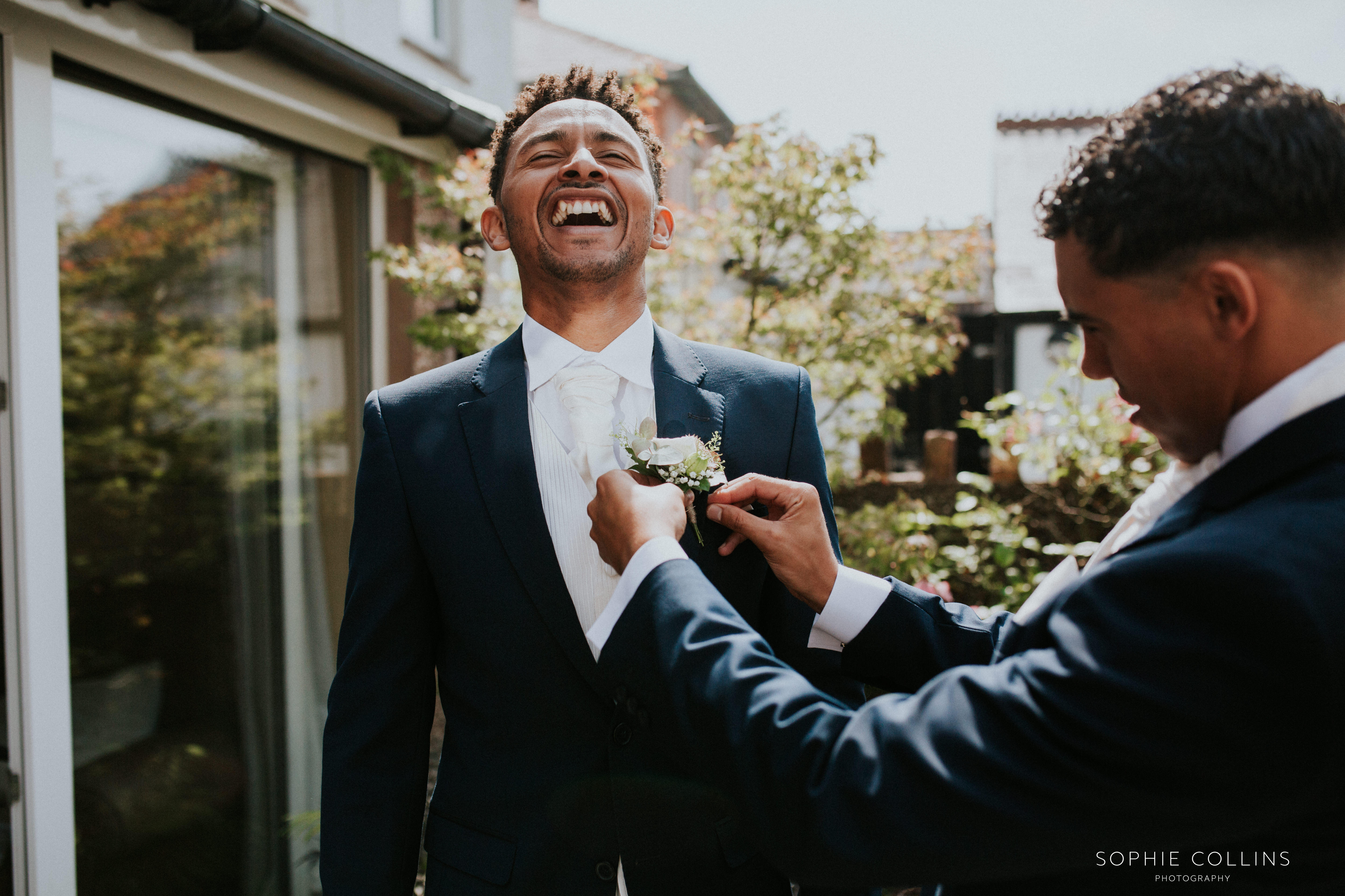 groom laughing 