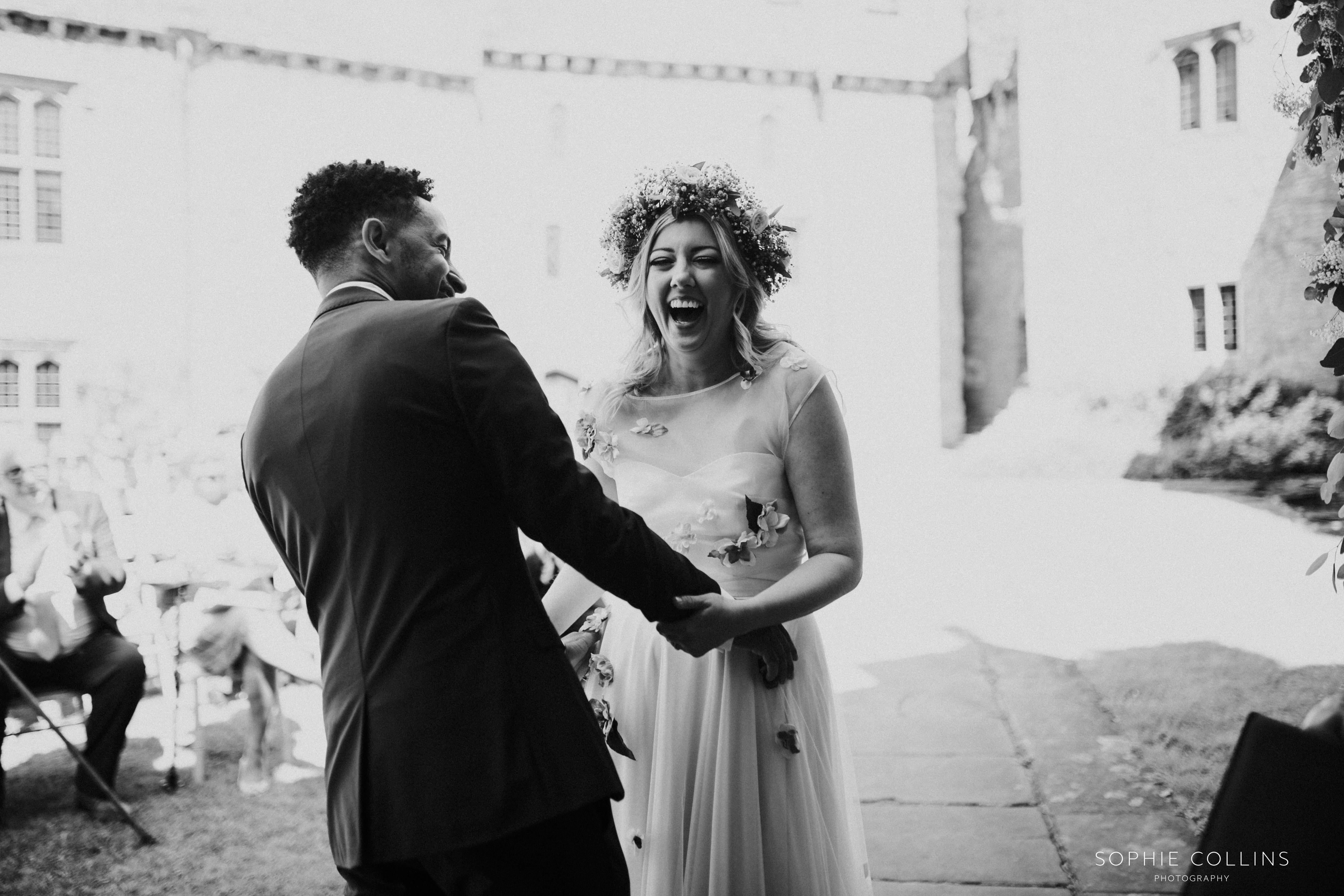 bride laughing 