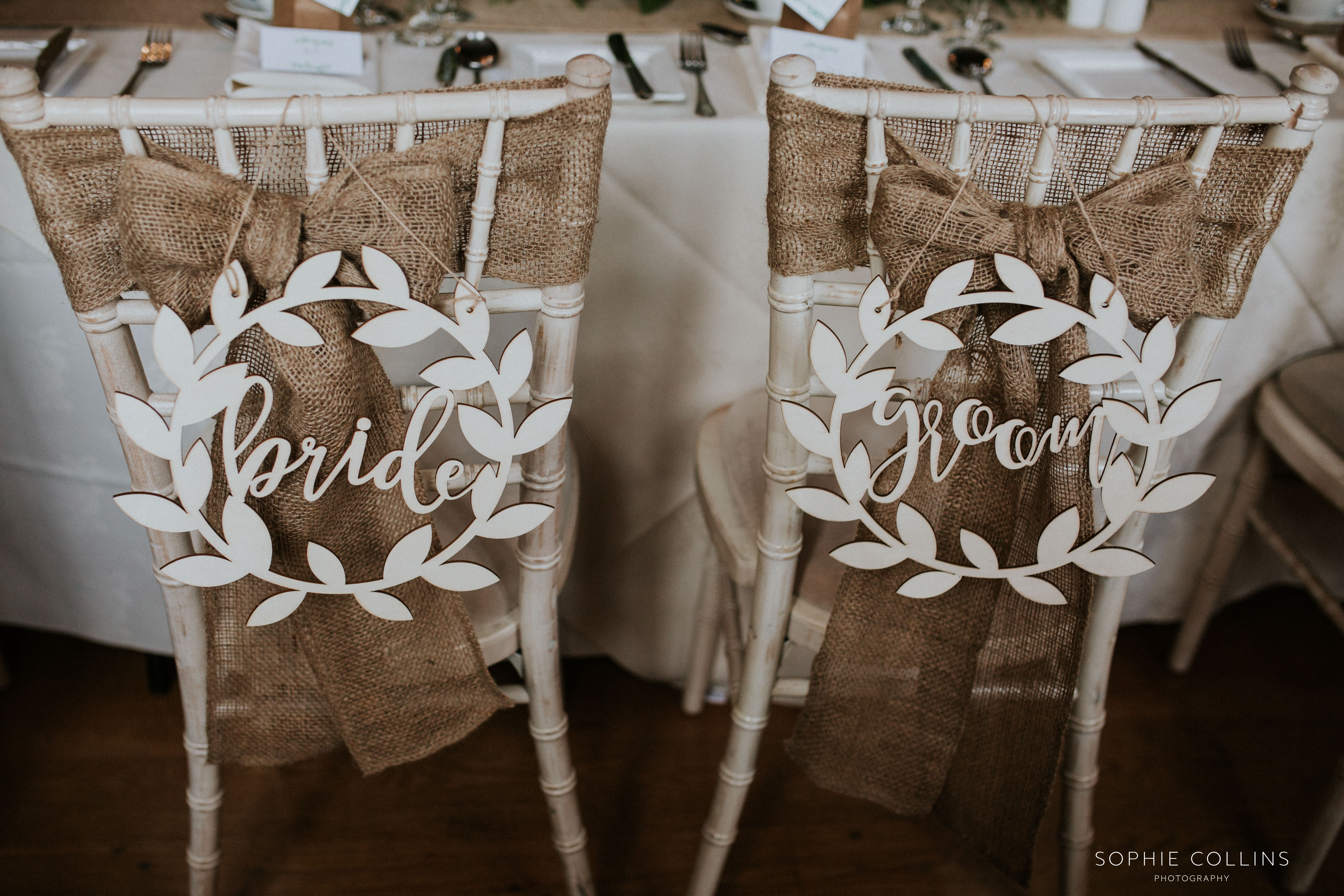 bride and groom signs 