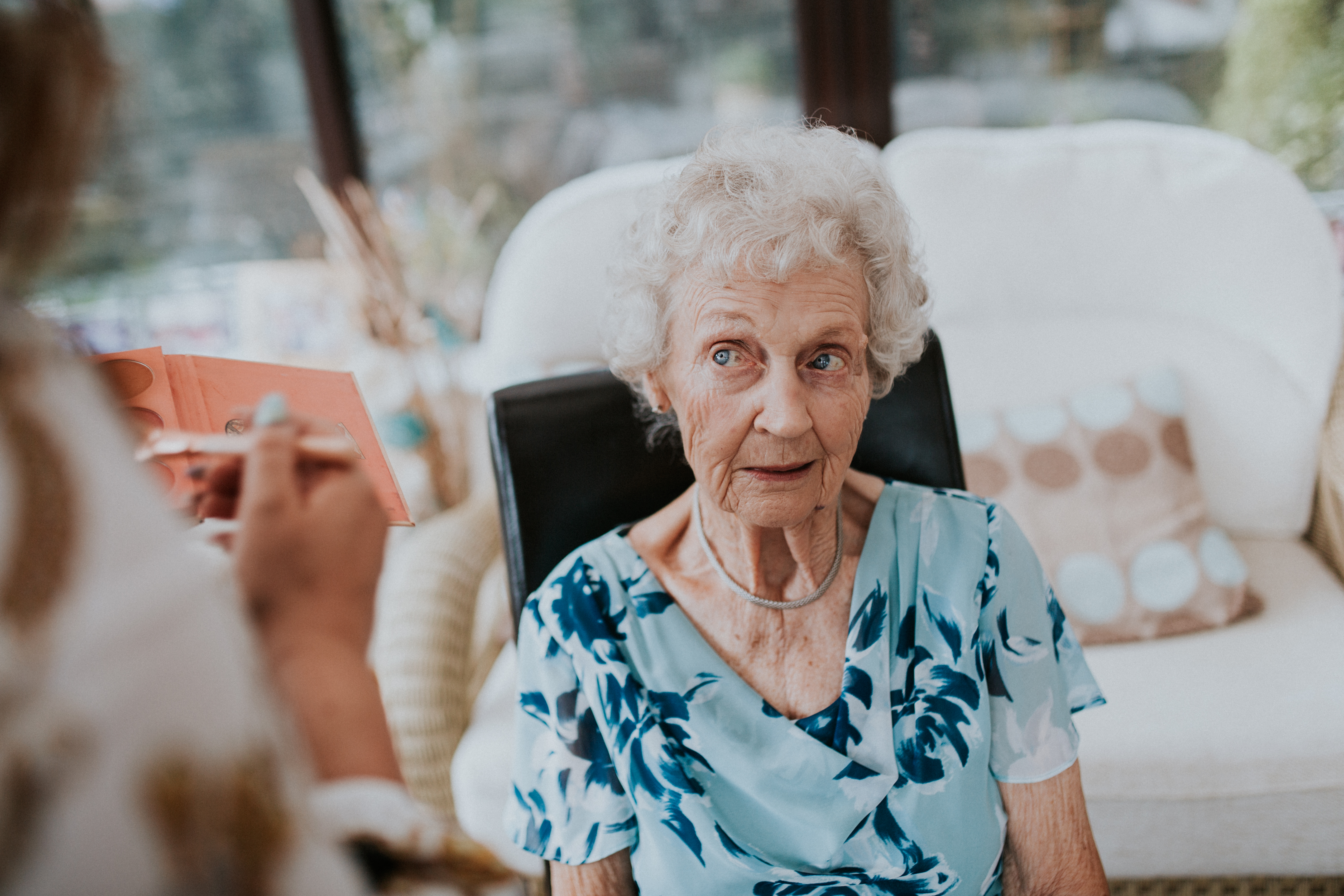 nan having her make-up done 