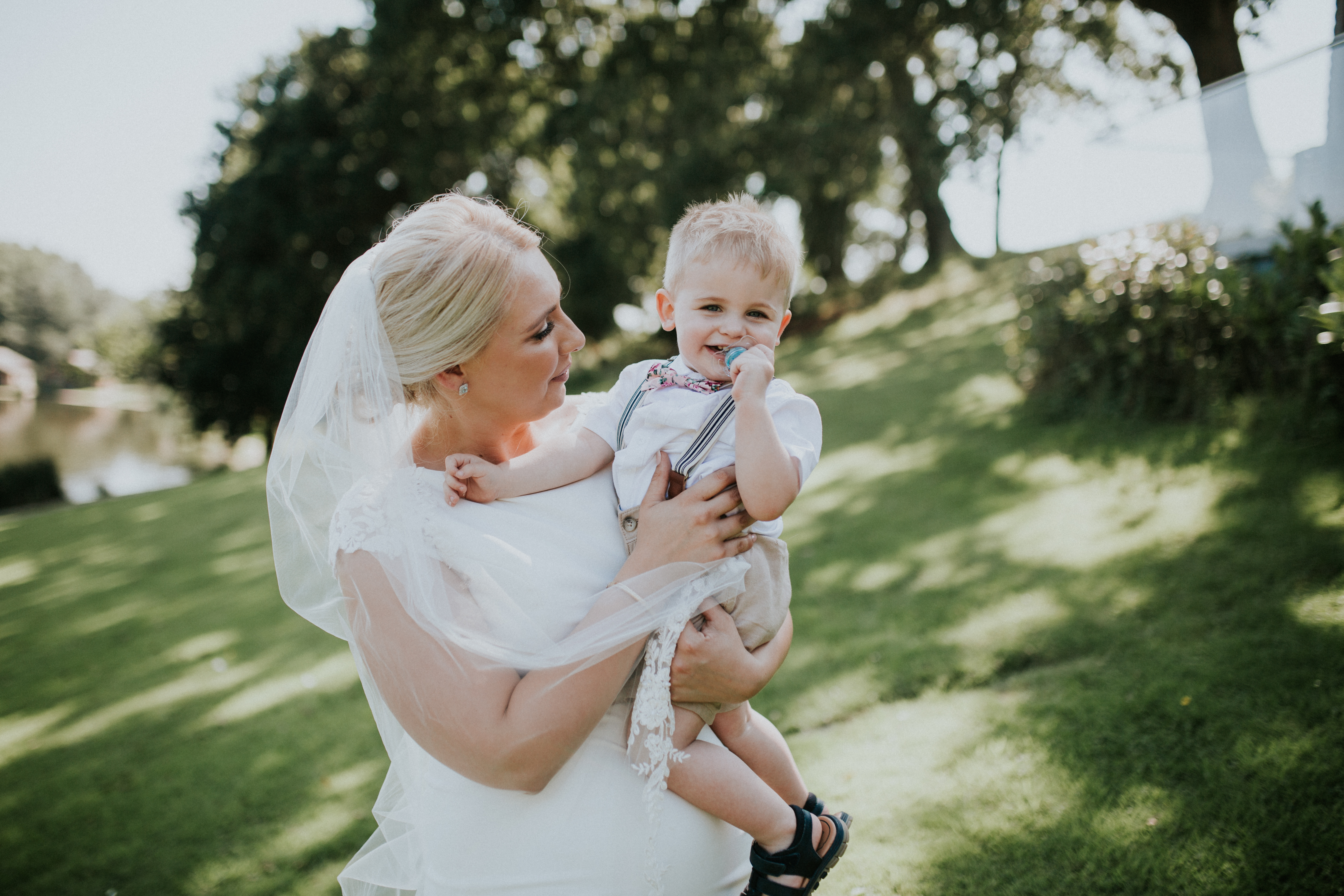 bride and little boy