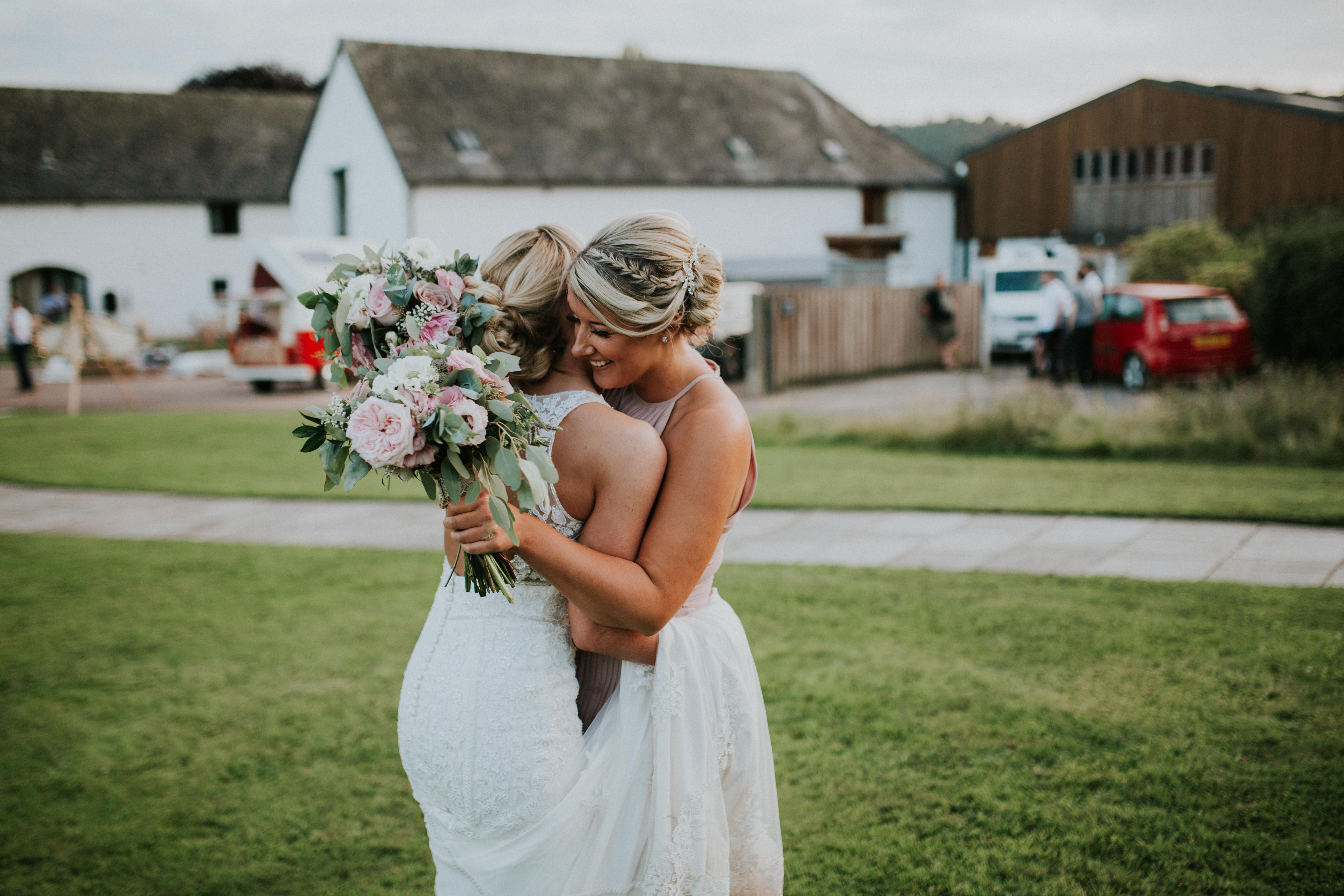 bride and bridesmaid