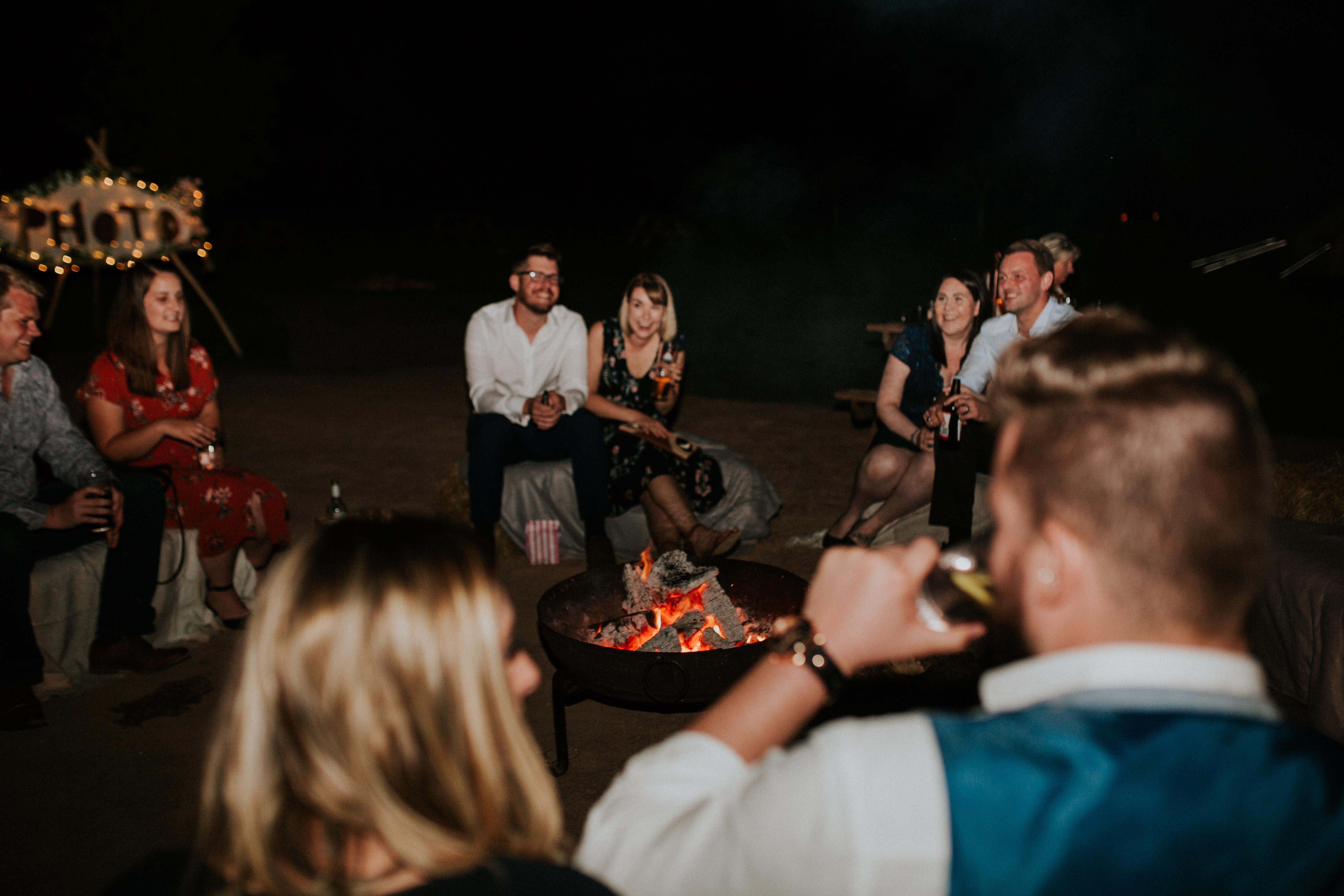 guests around the fire 