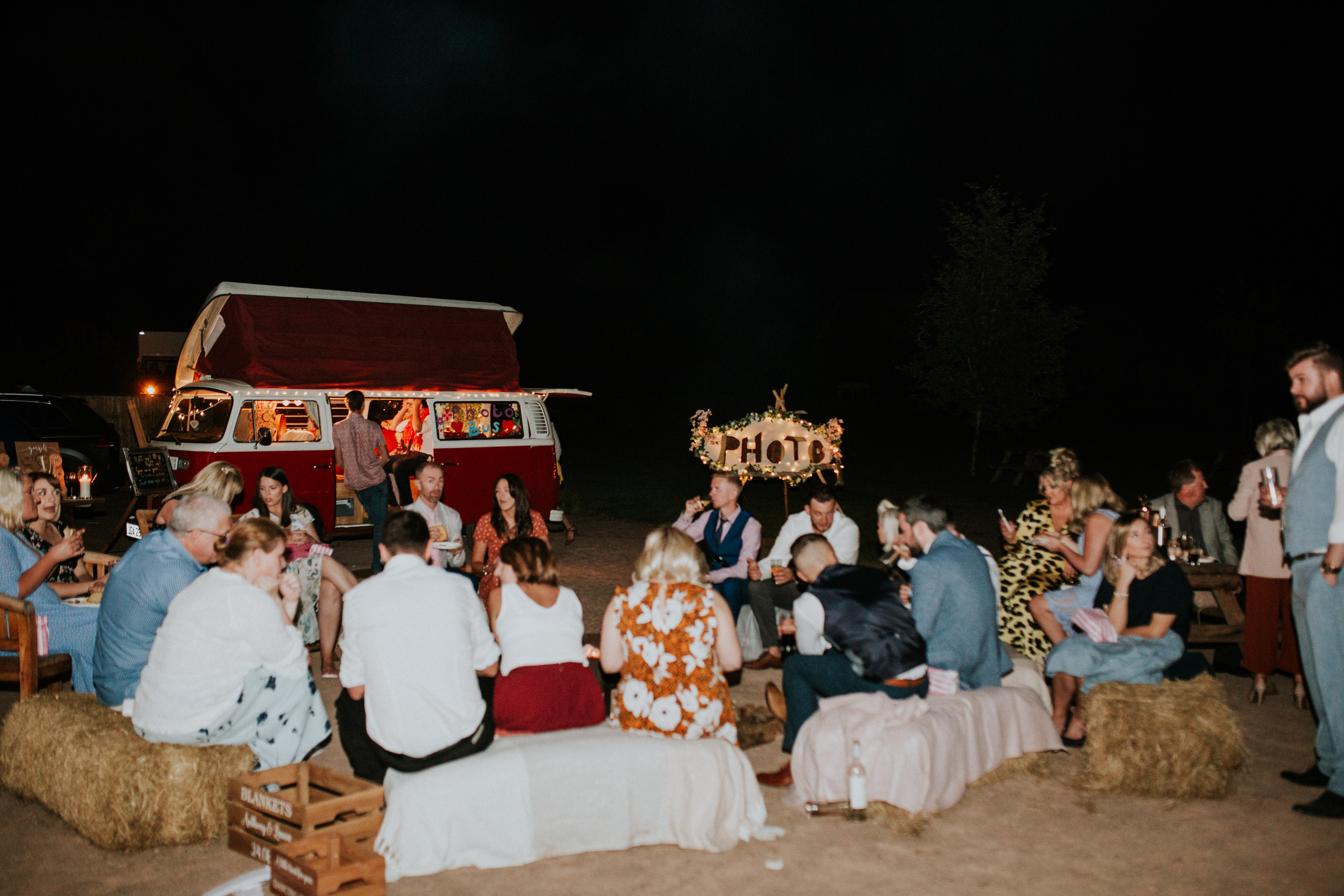 guests around the fire 