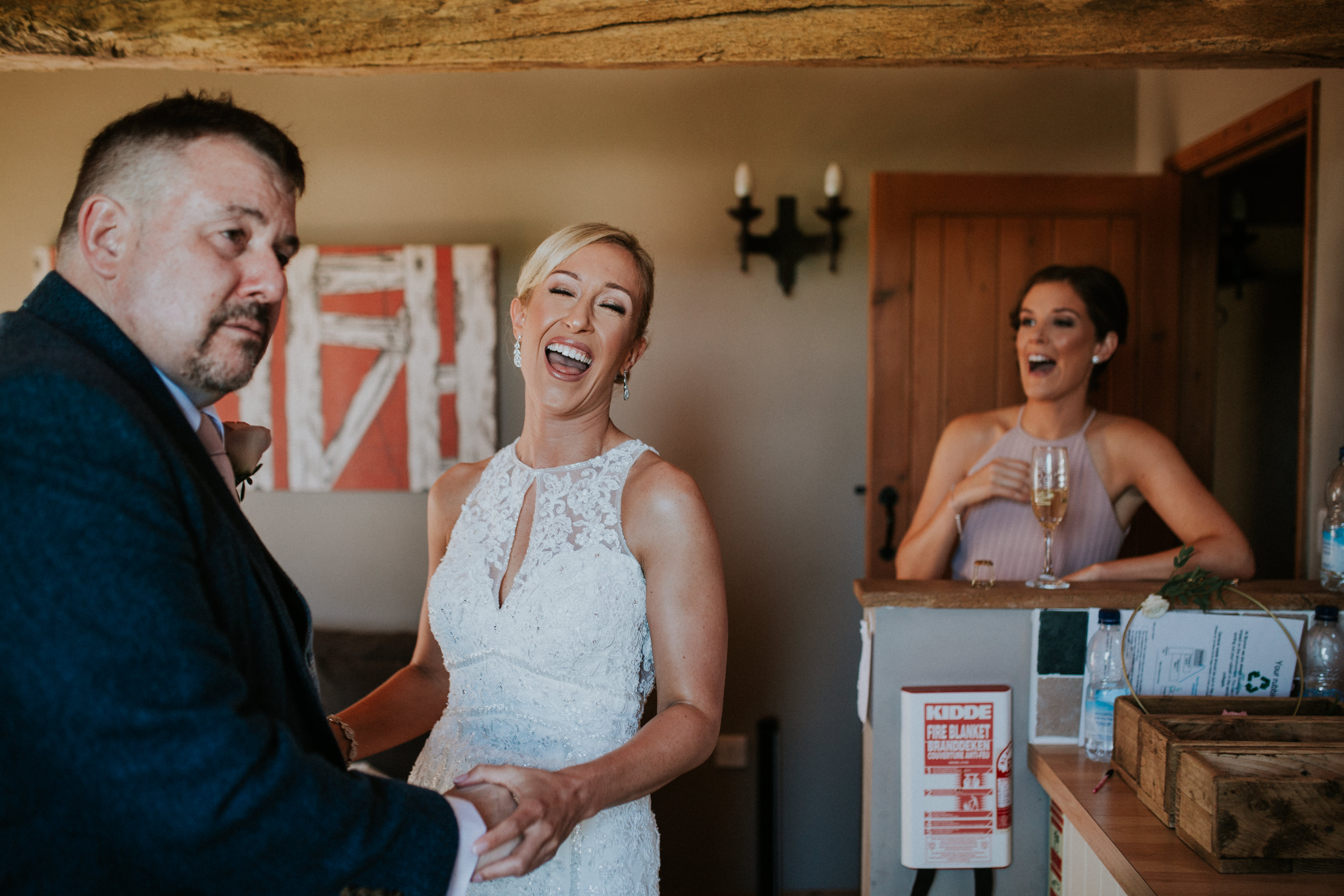 bride laughing 