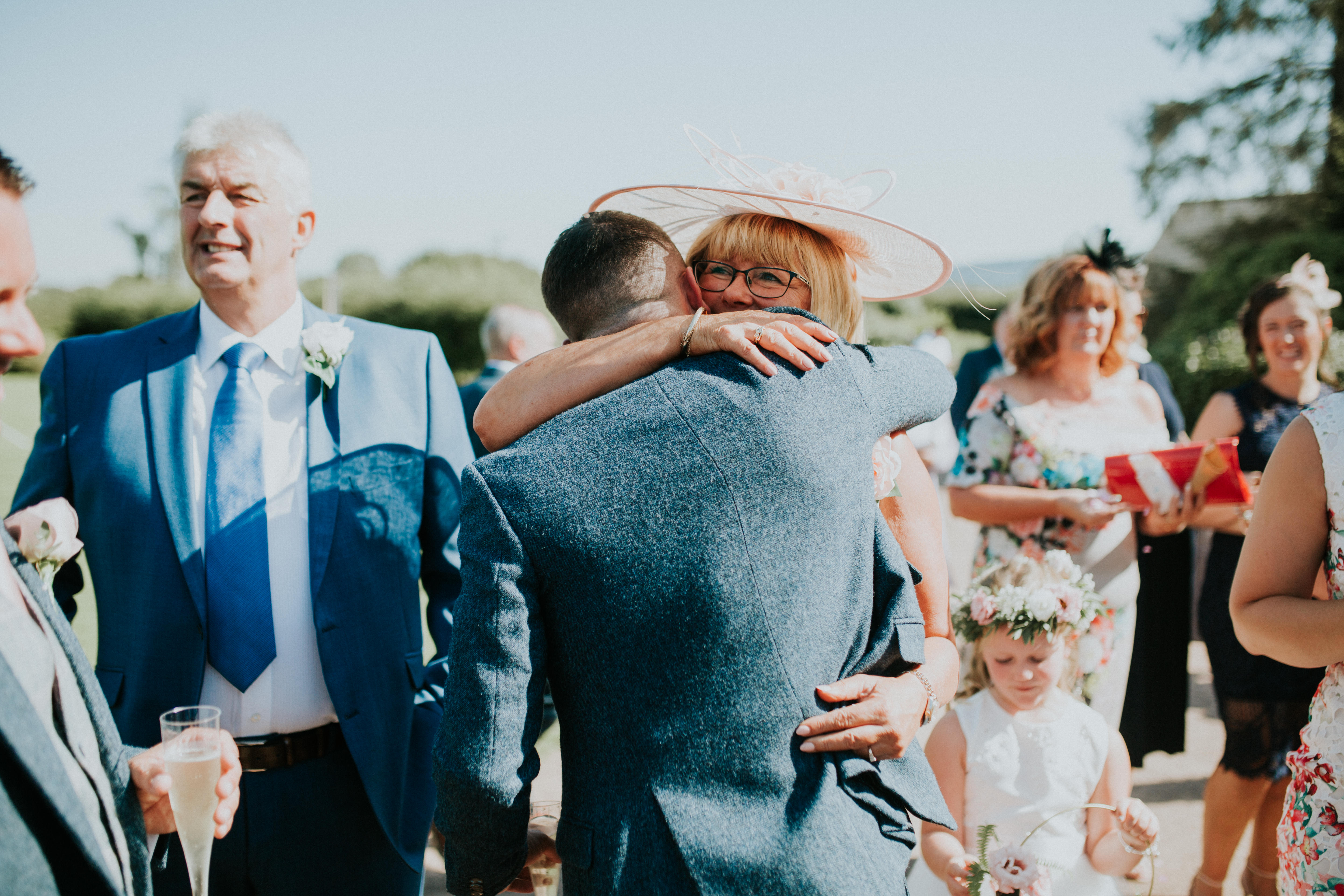 wedding guests smiling 