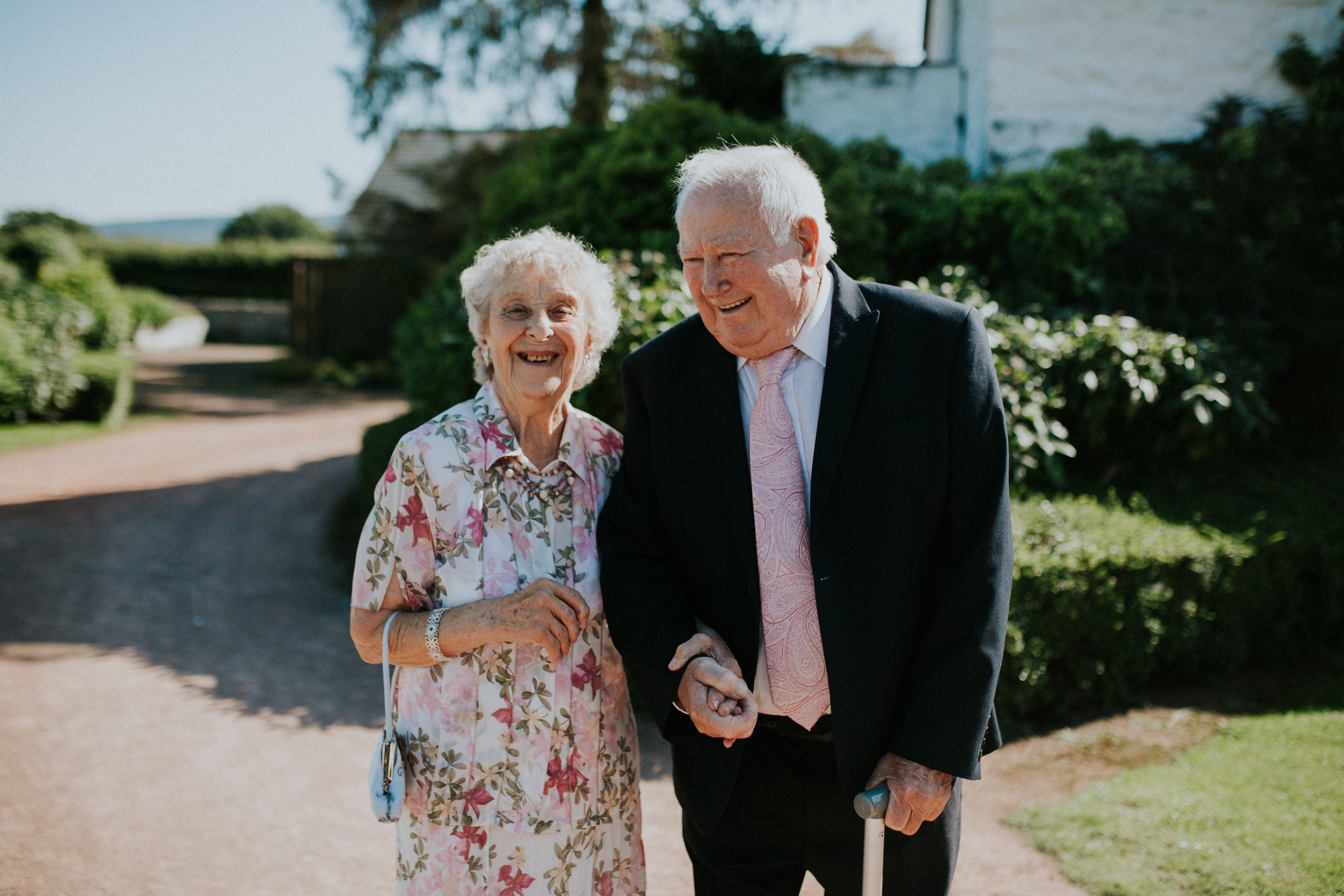 wedding guests smiling 