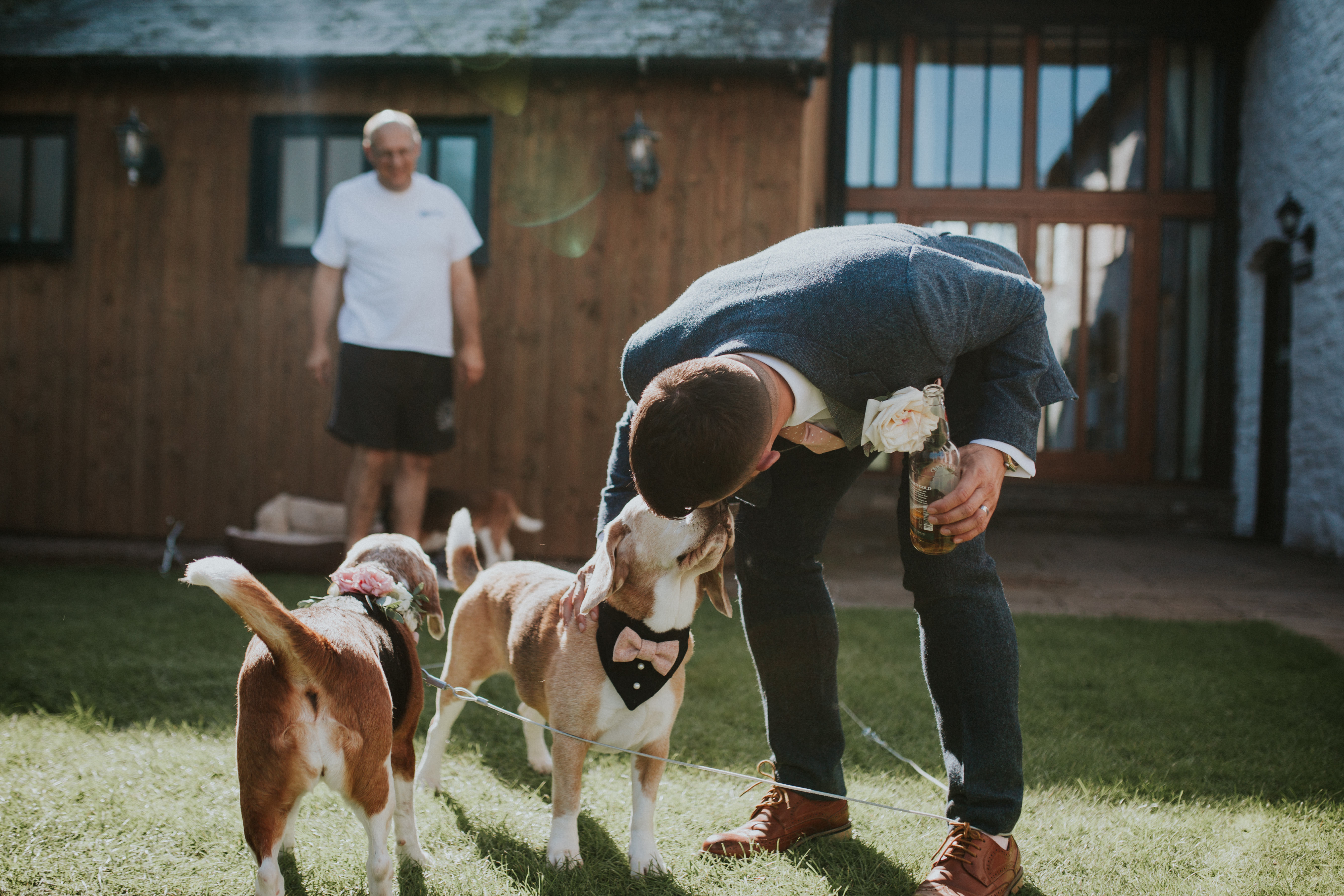 groom and dog 