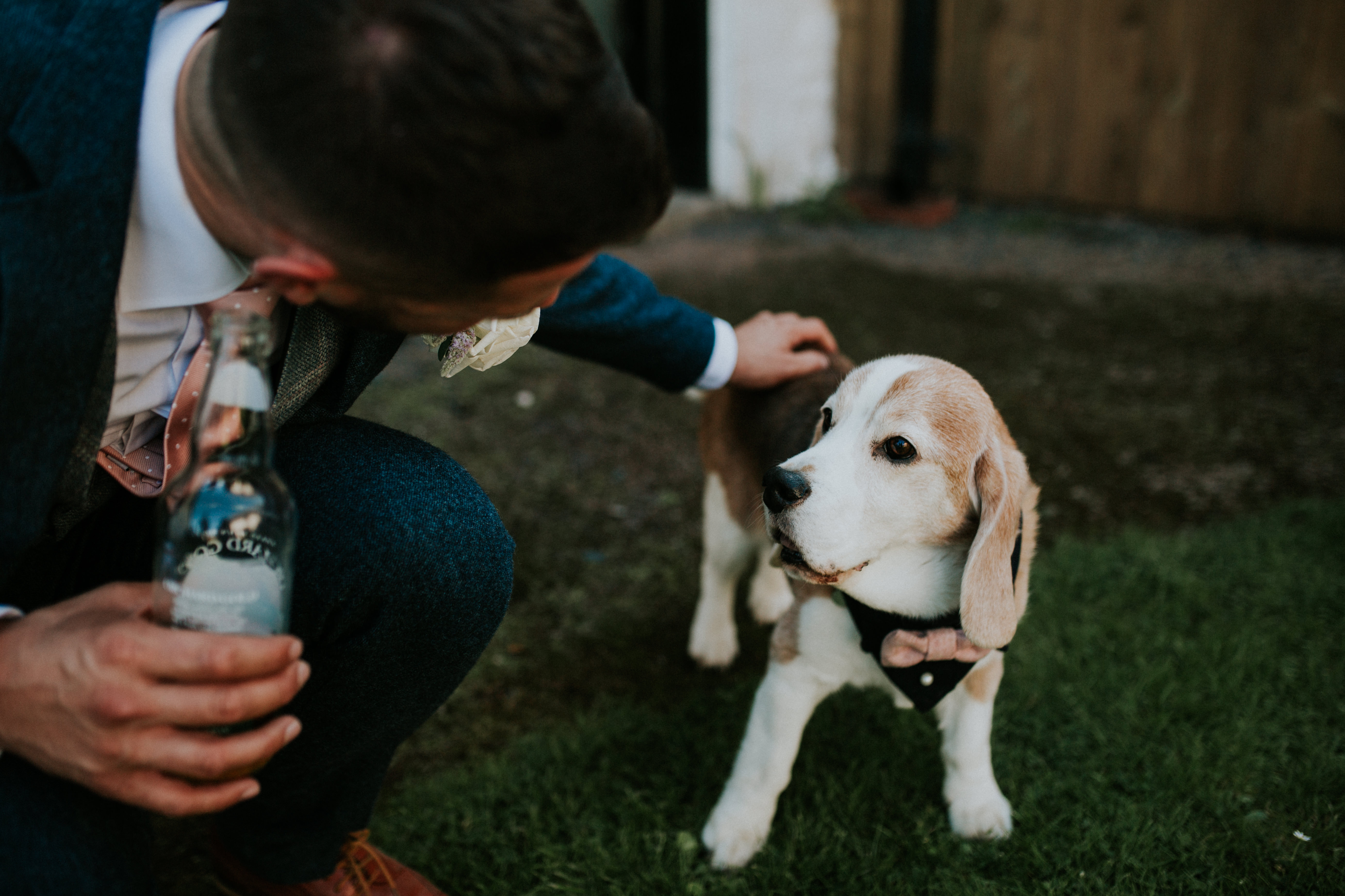 groom and dog 