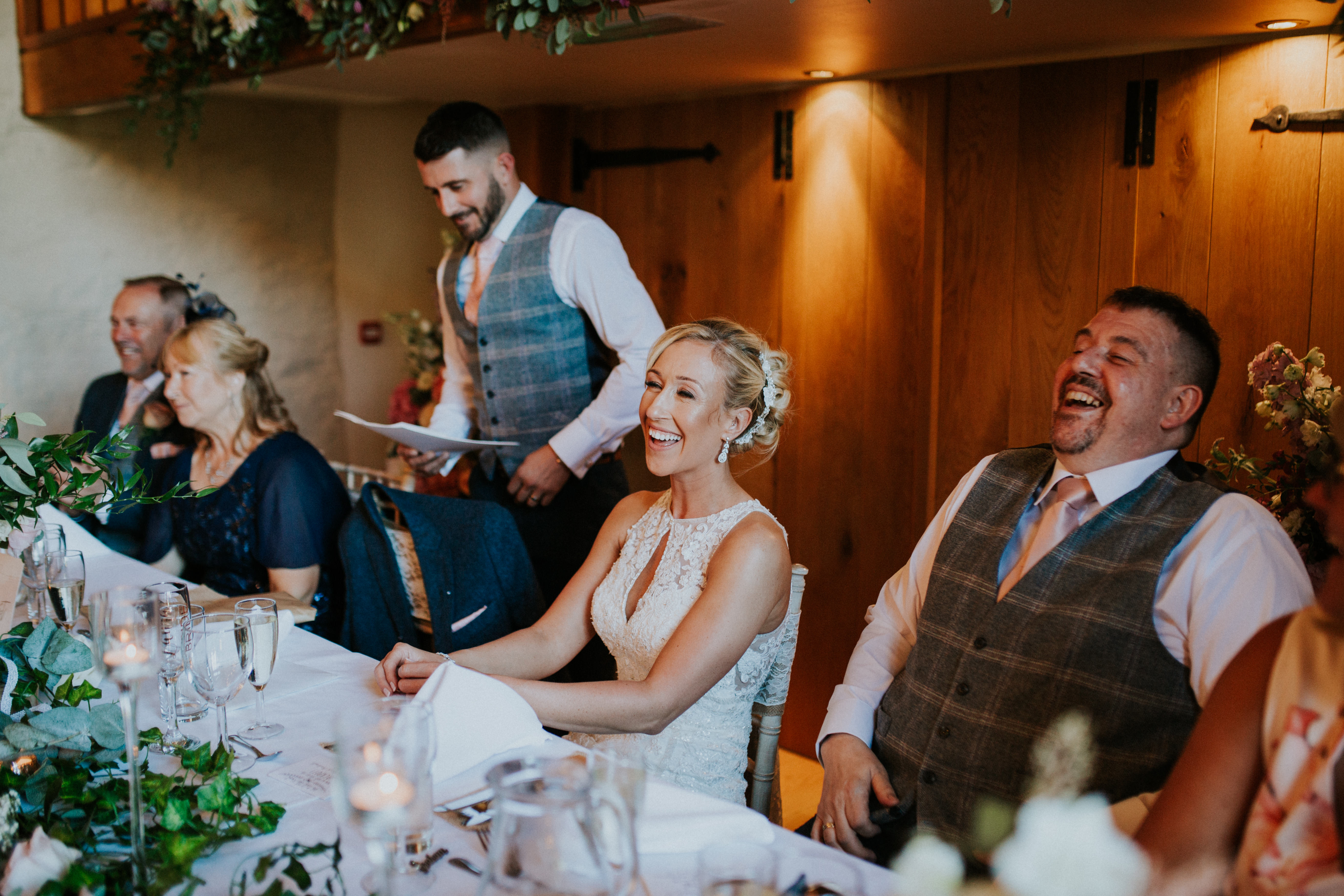 bride laughing 