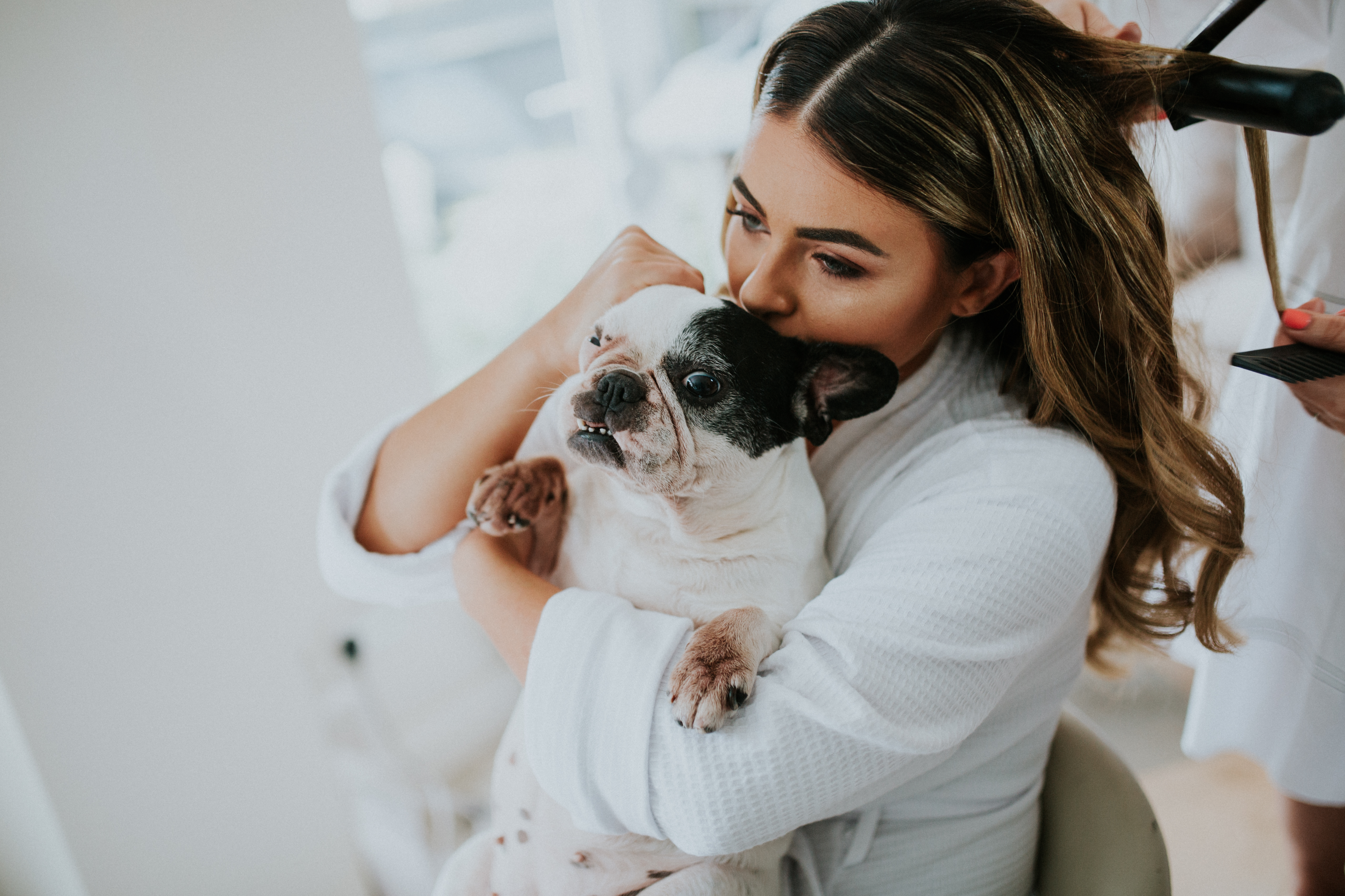 bride and her dog 