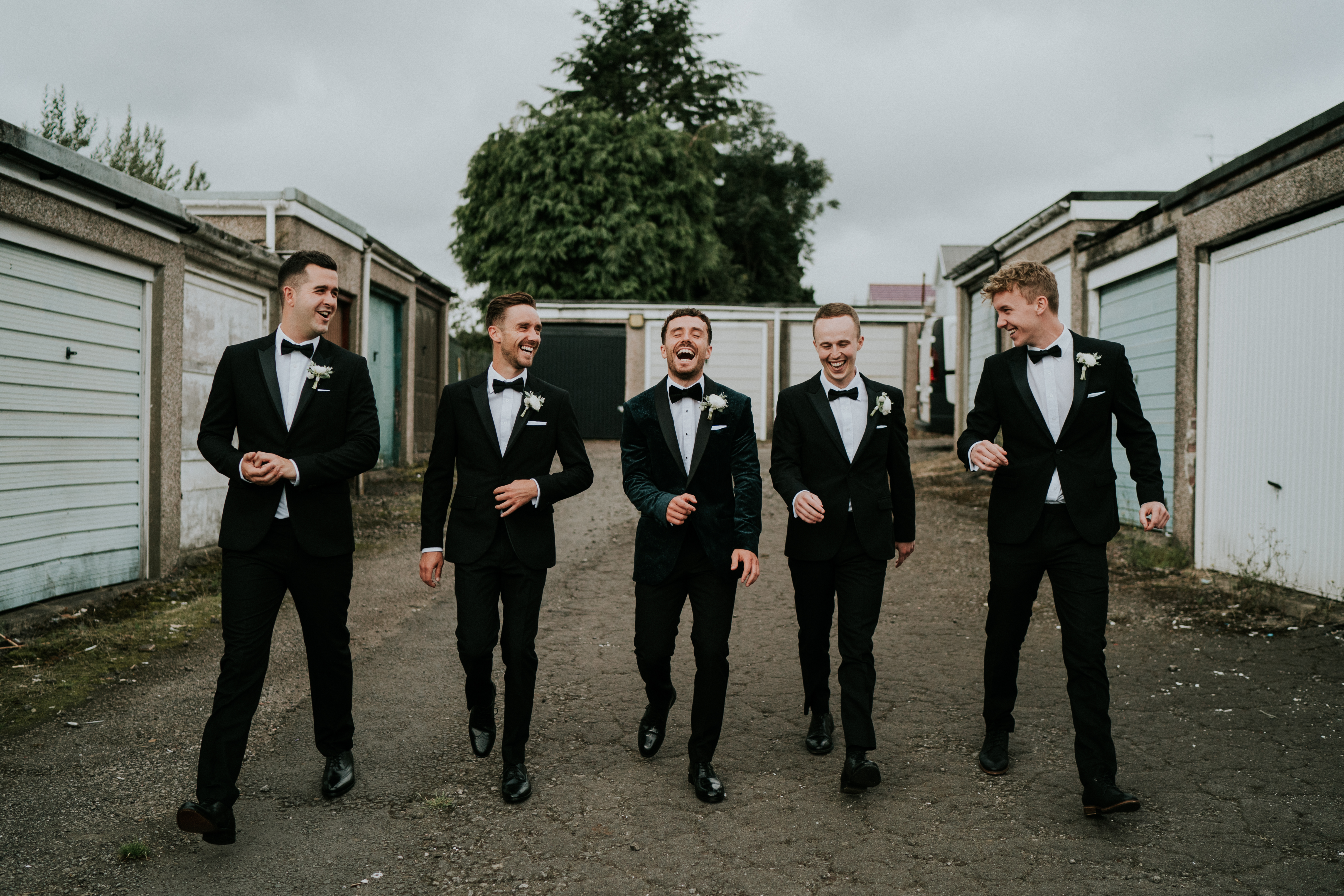 groomsmen walking 