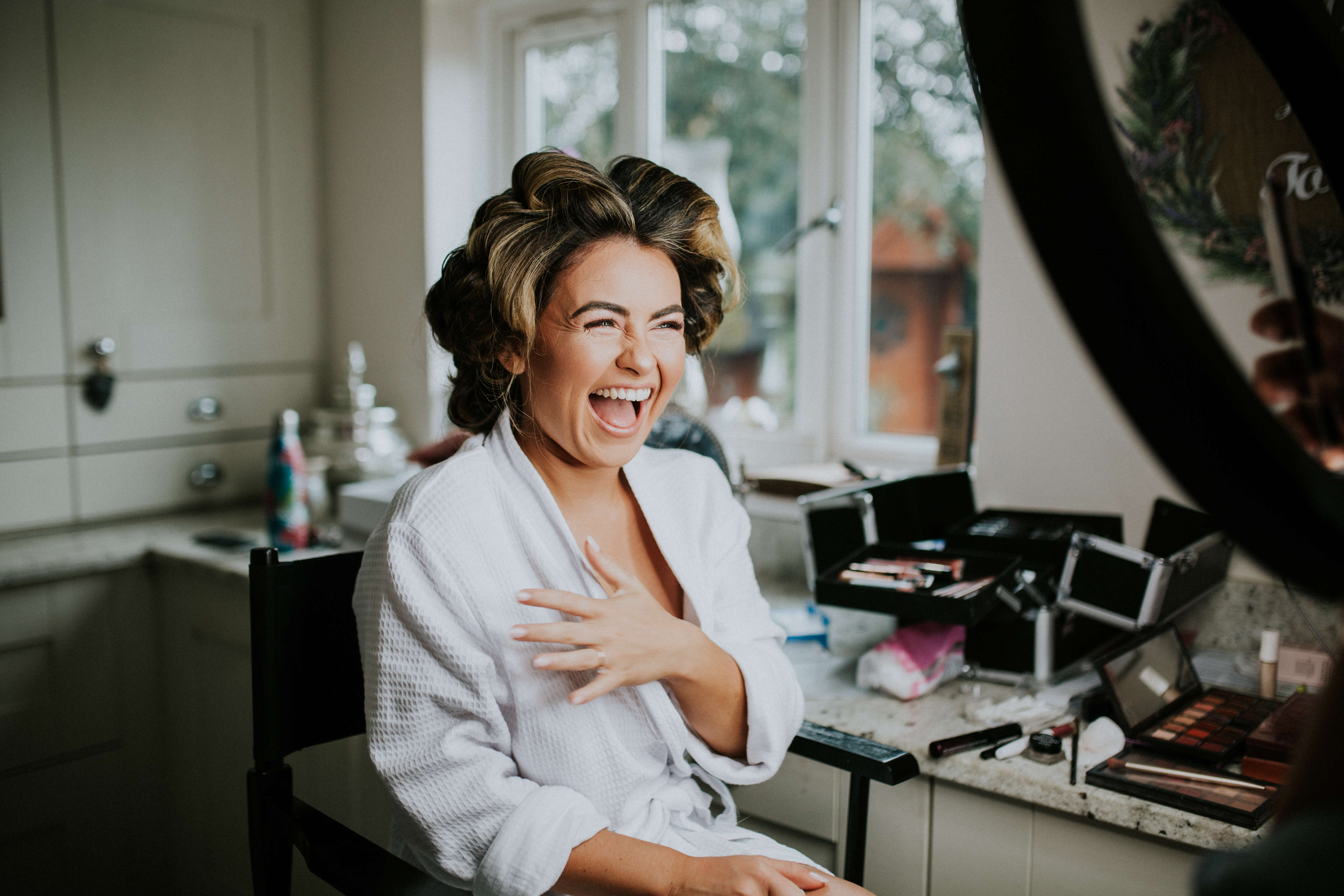 bride laughing 