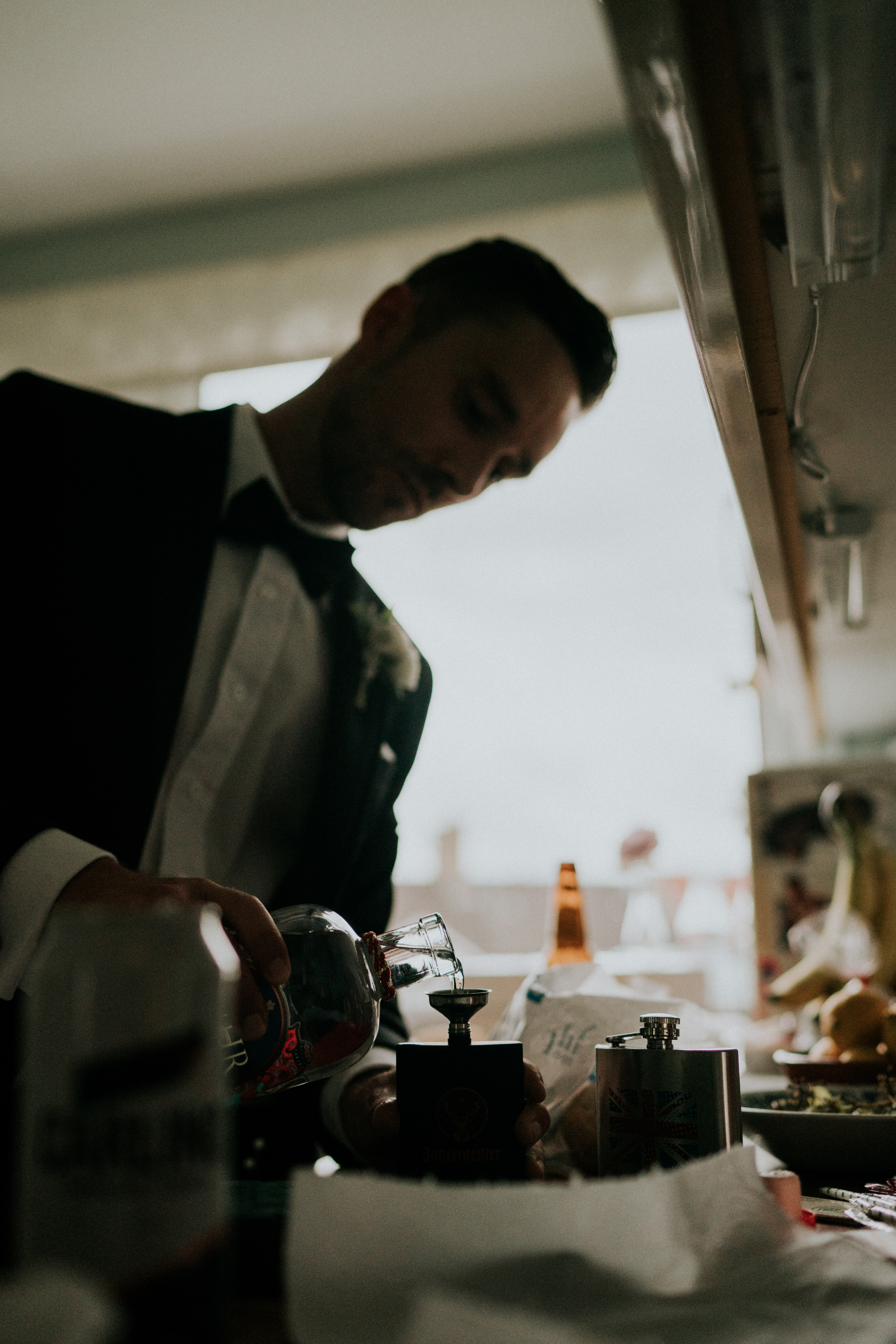 silouette of groomsman 