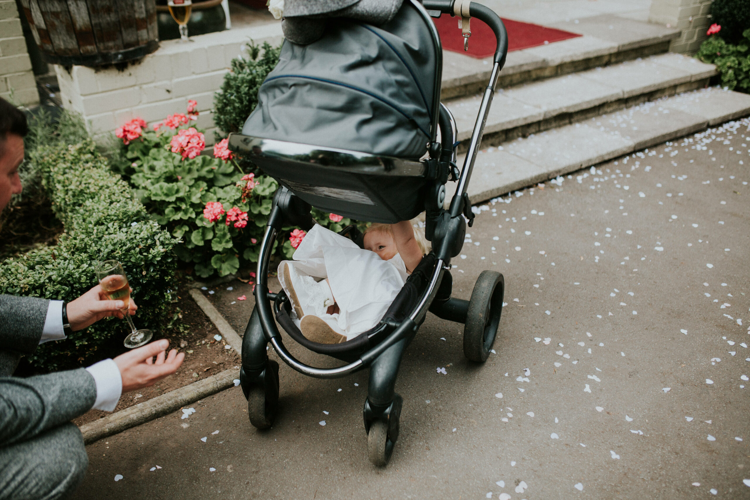 baby sleeping in the pram 