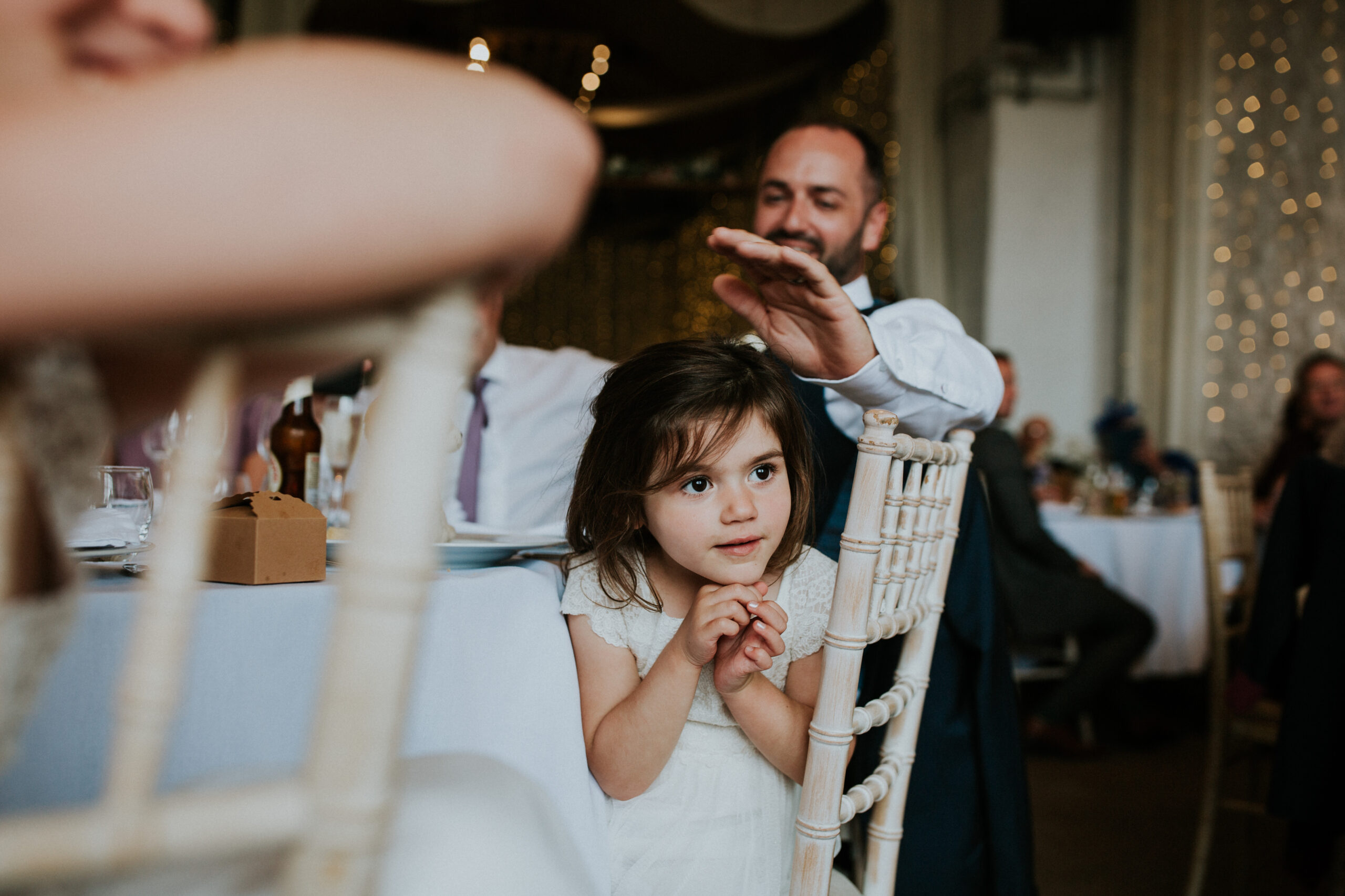 flower girl watching speeches 