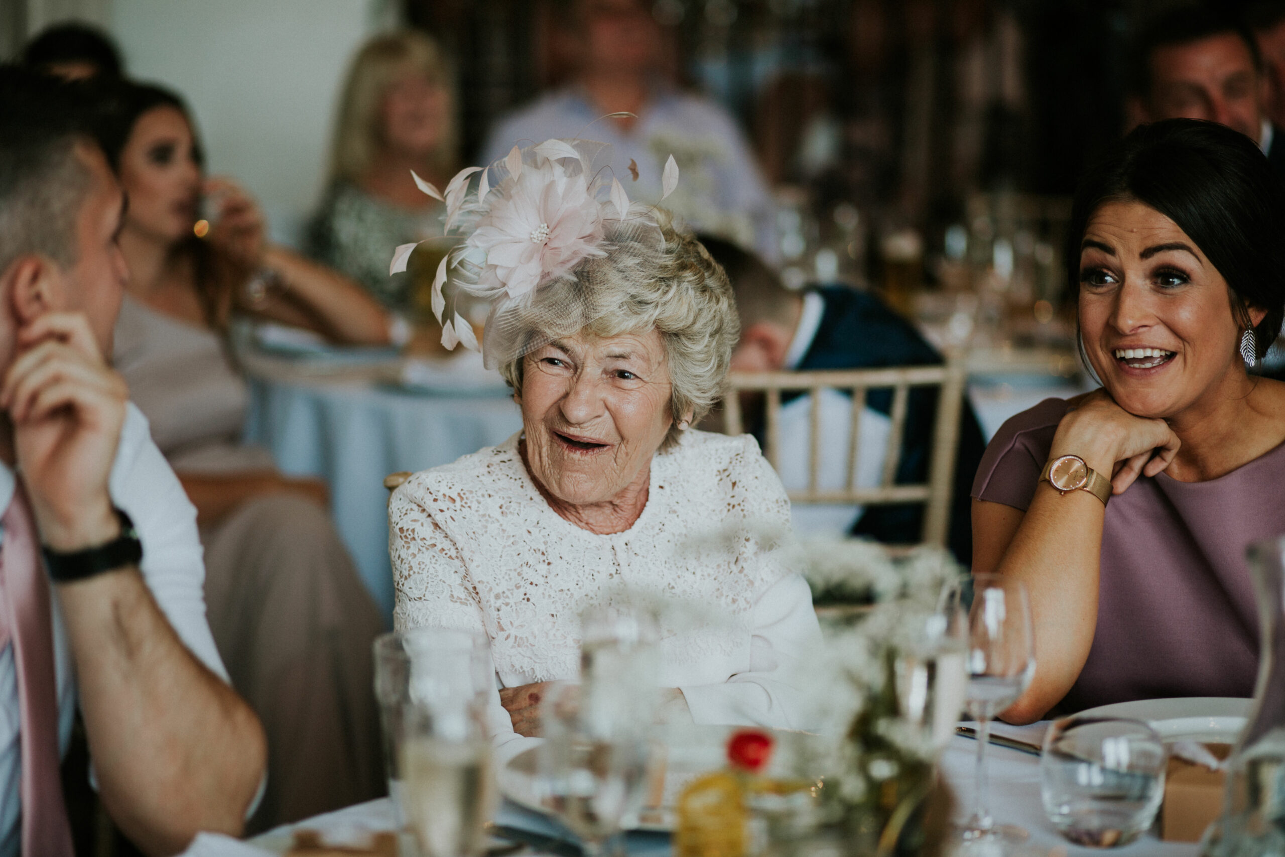 brides nan laughing at the speeches 