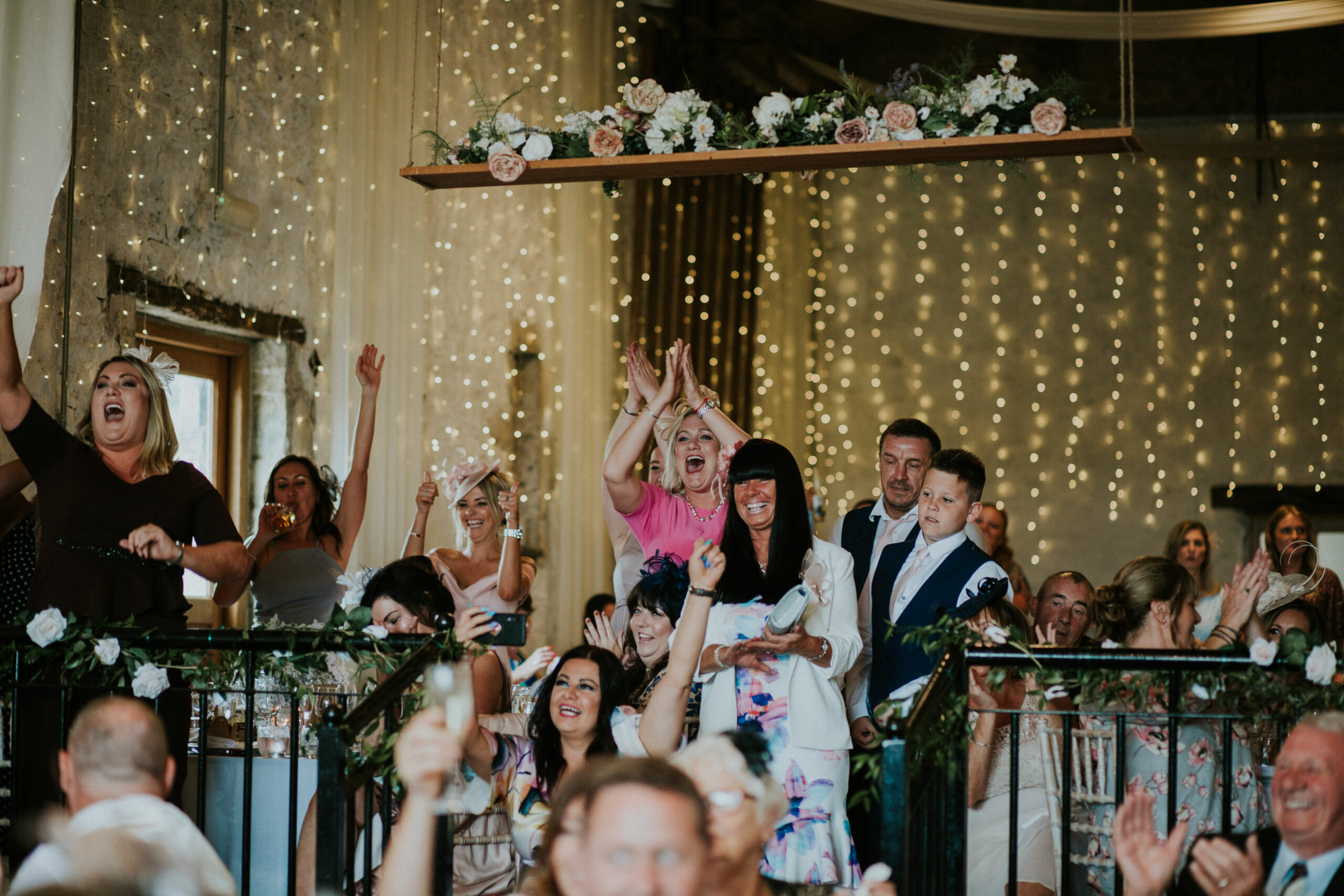 guests laughing at the speeches 