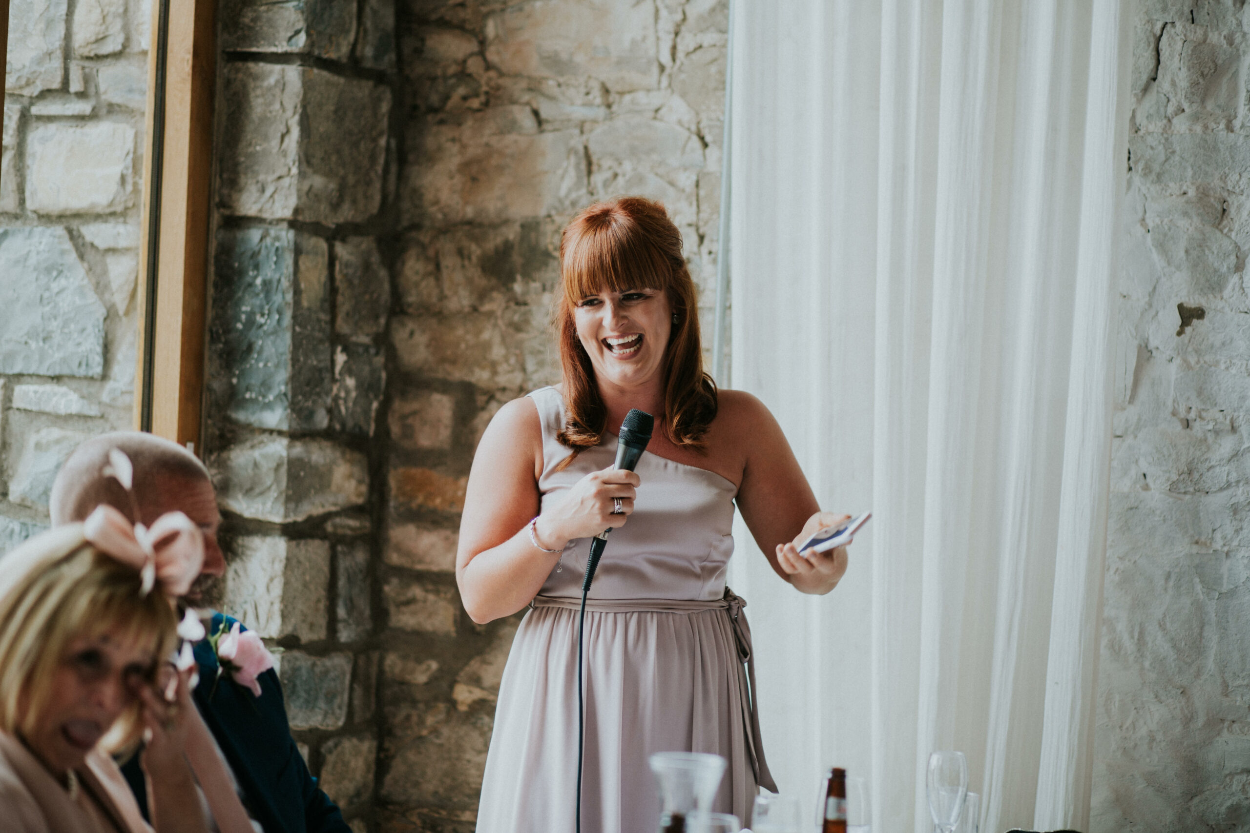 maid of honour giving her speech