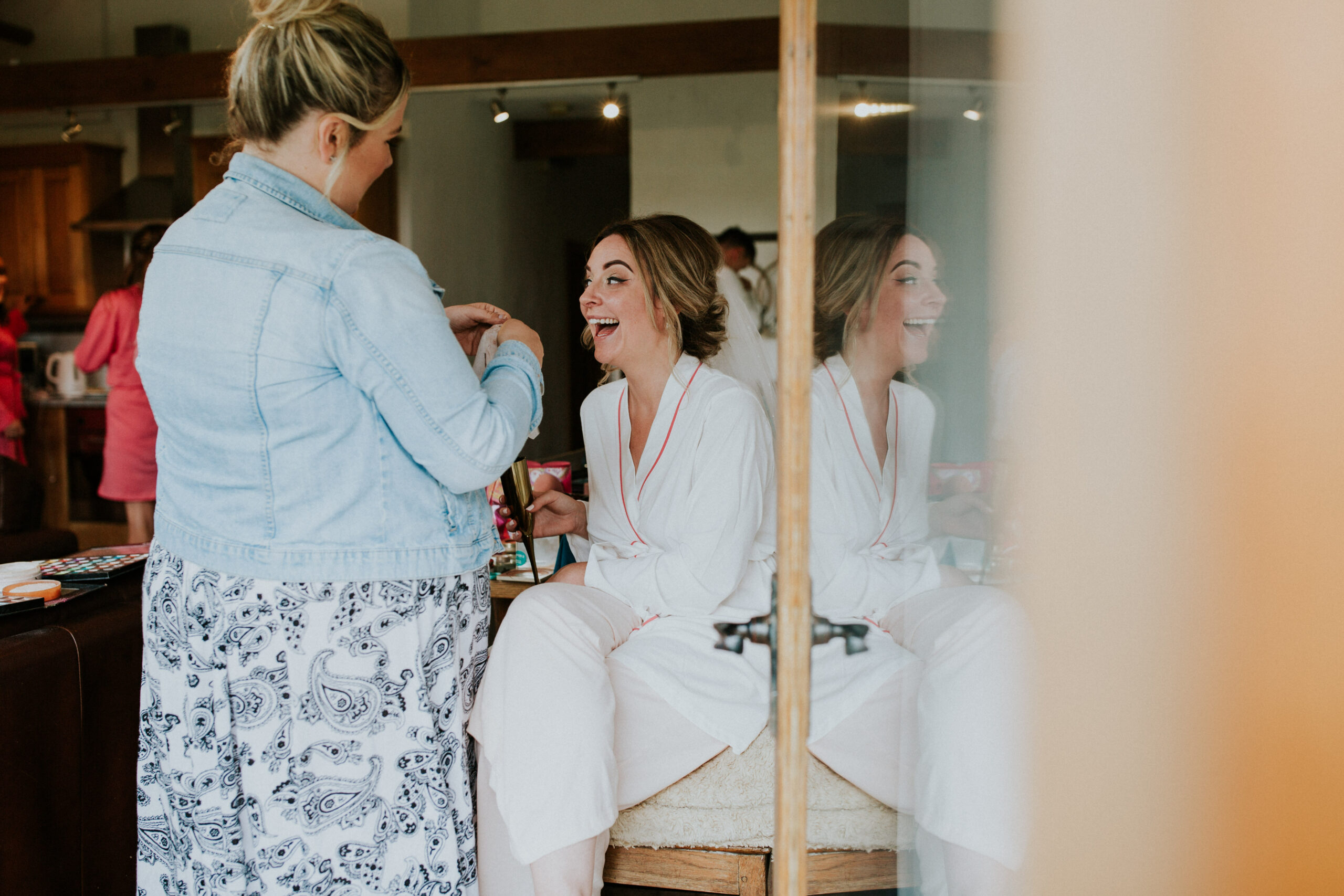 bride laughing 