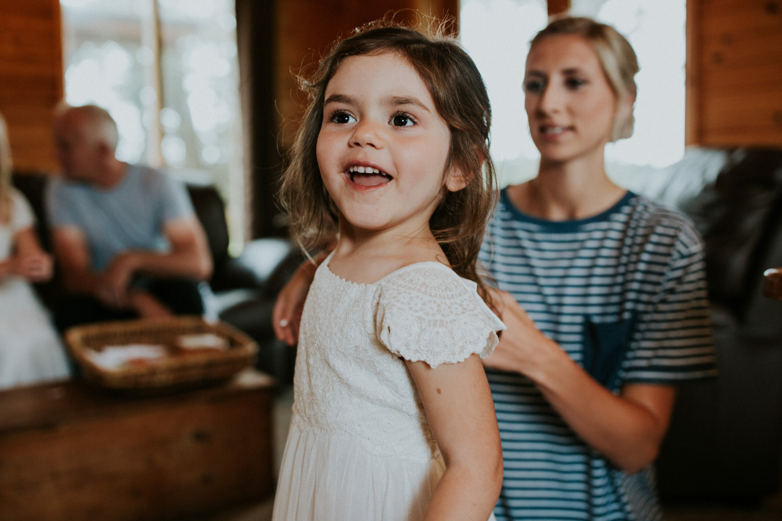 flower girl smiling