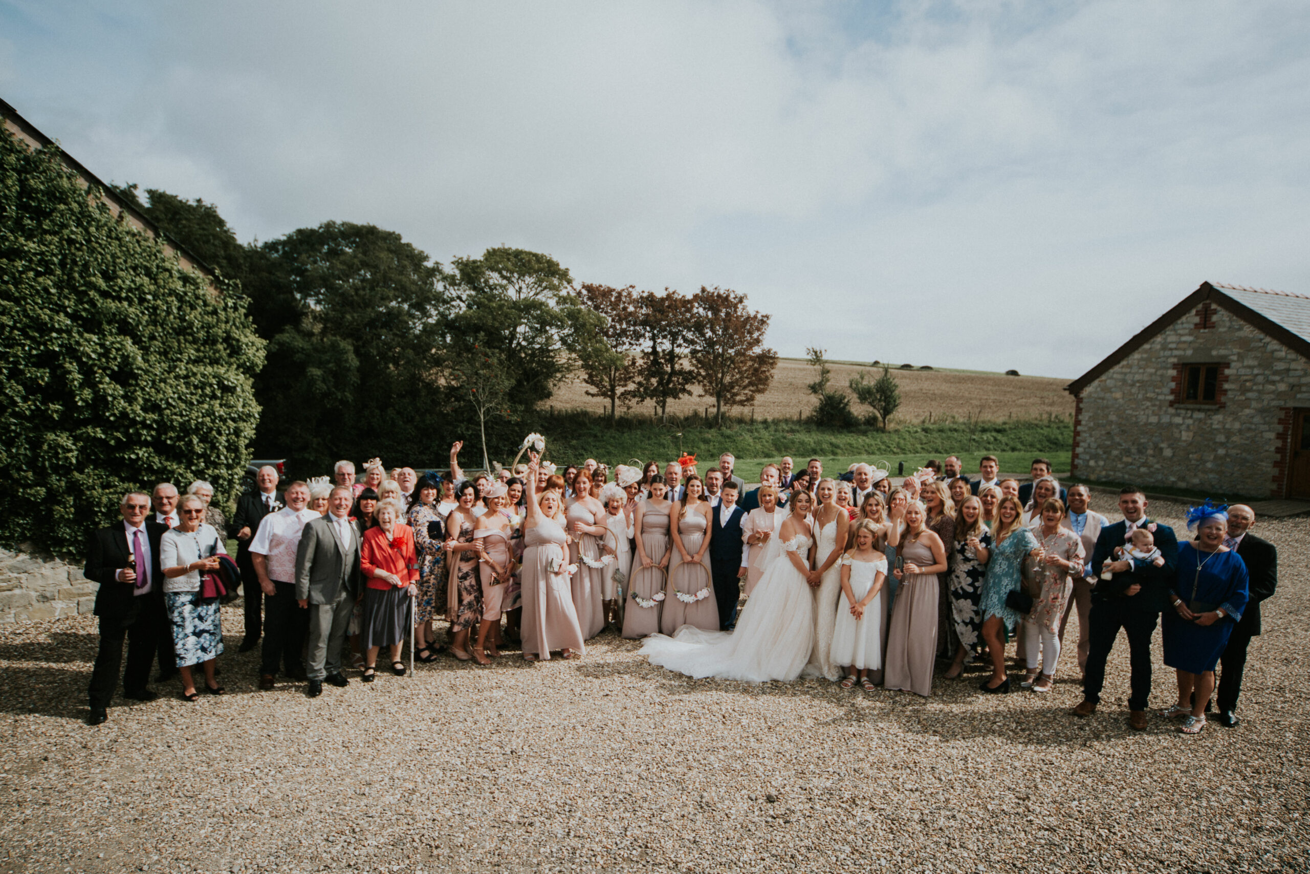 group shot of the whole wedding party 