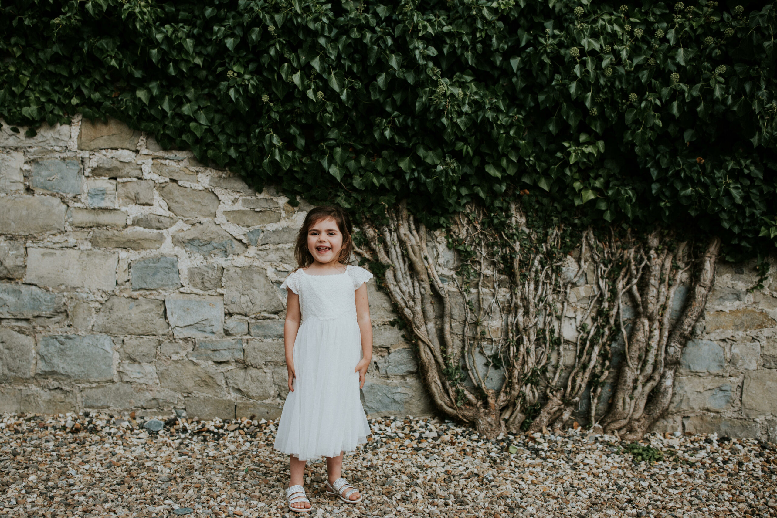 brides niece smiling 