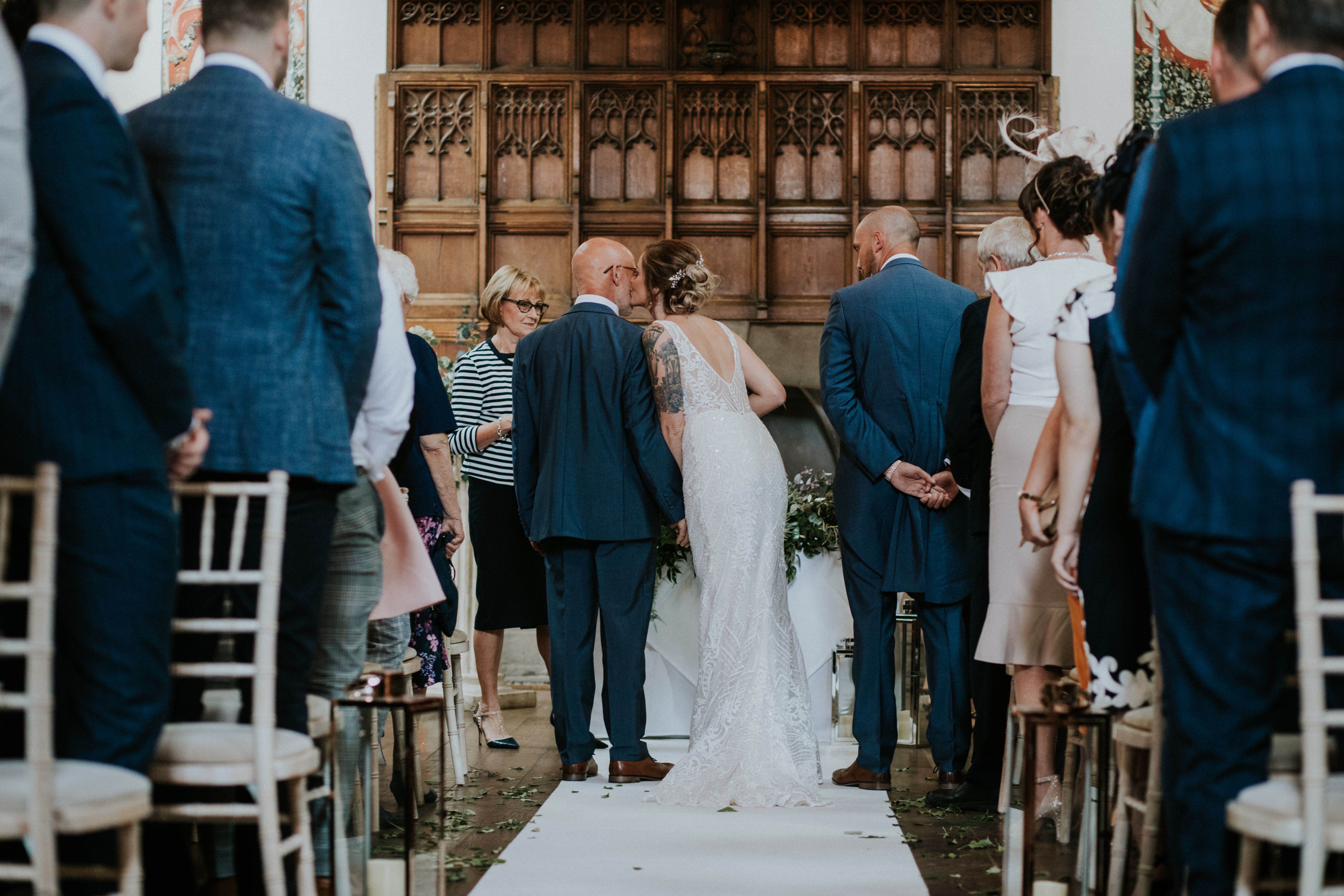 bride kissing dad 