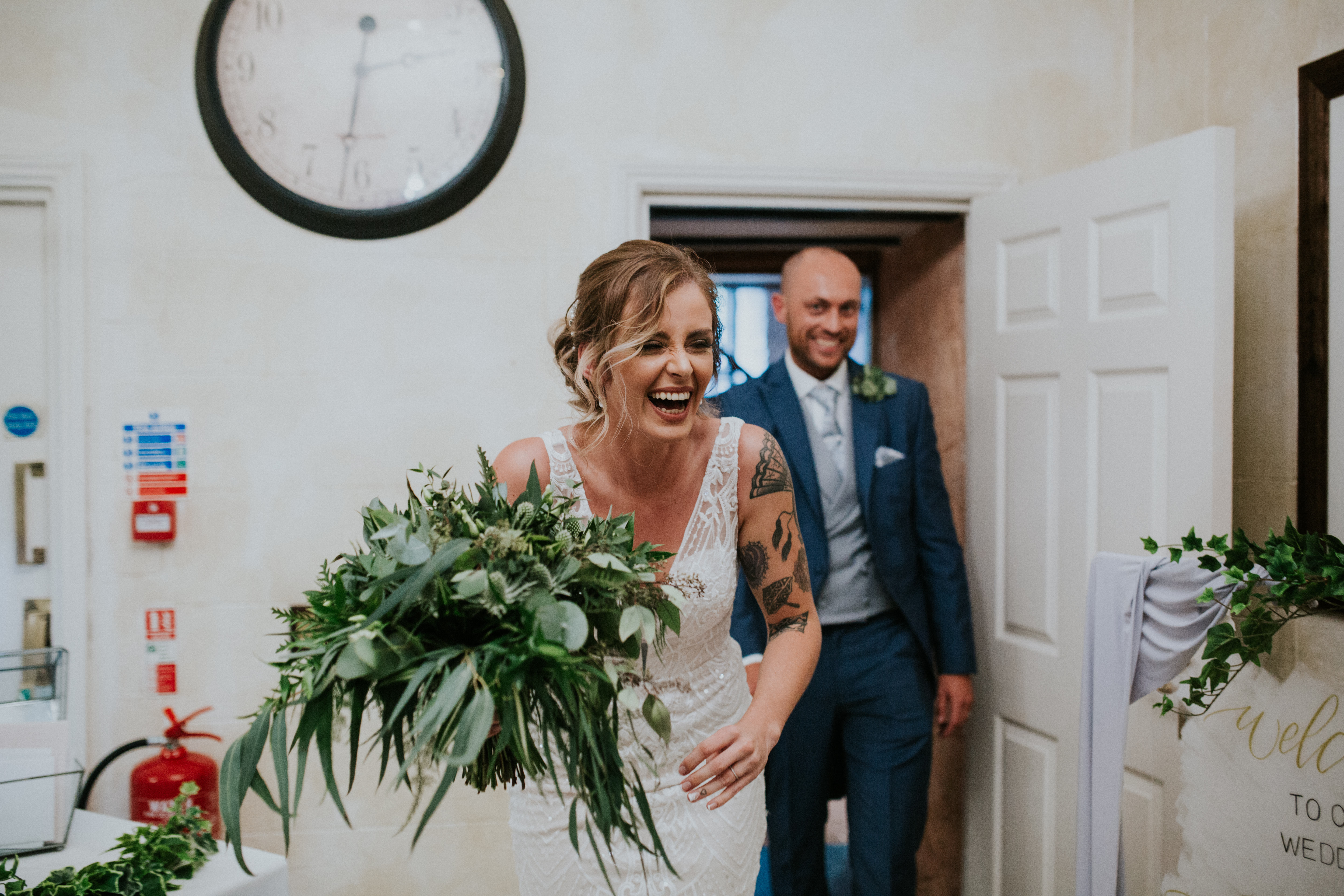 bride laughing 