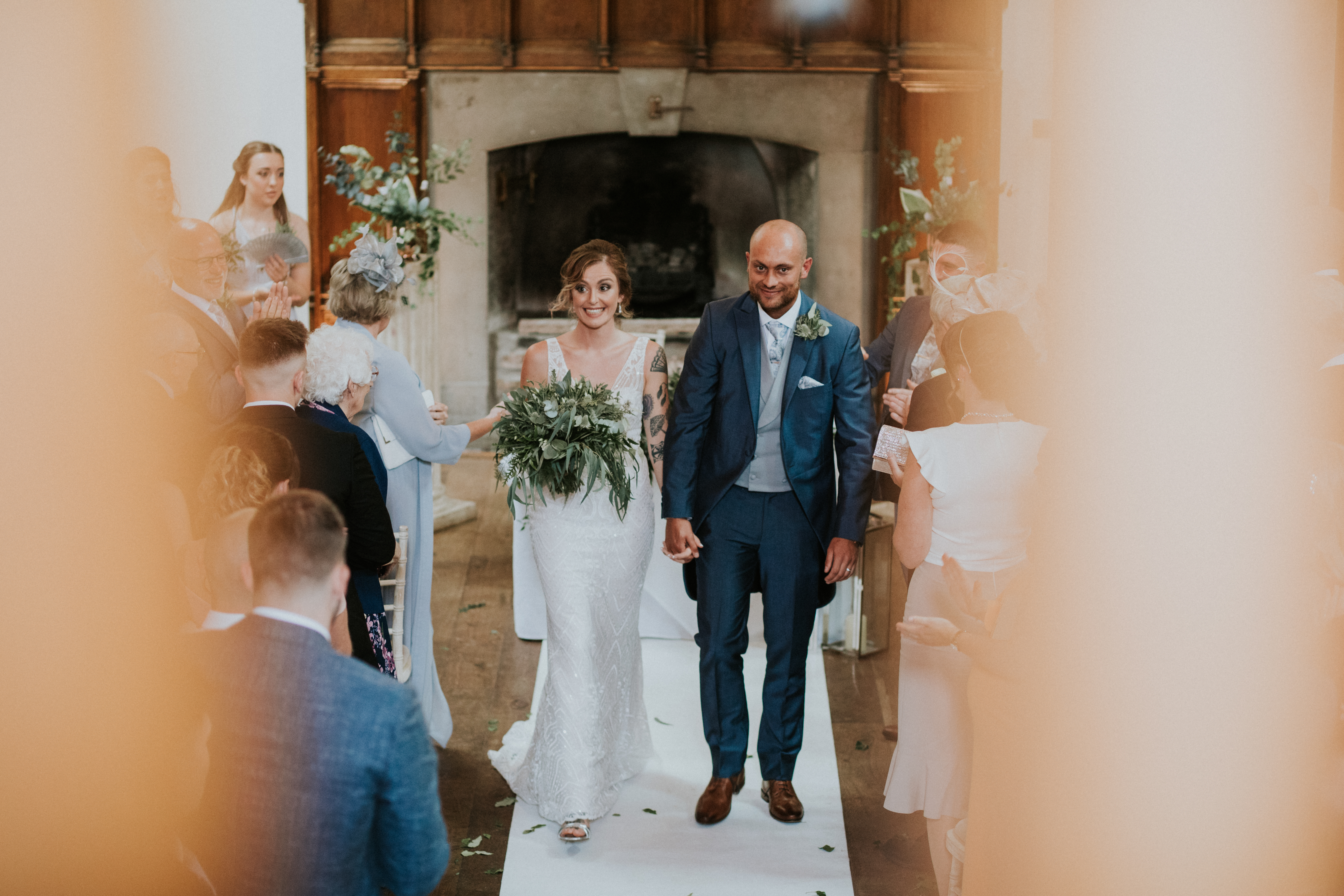 couple walking down the aisle 