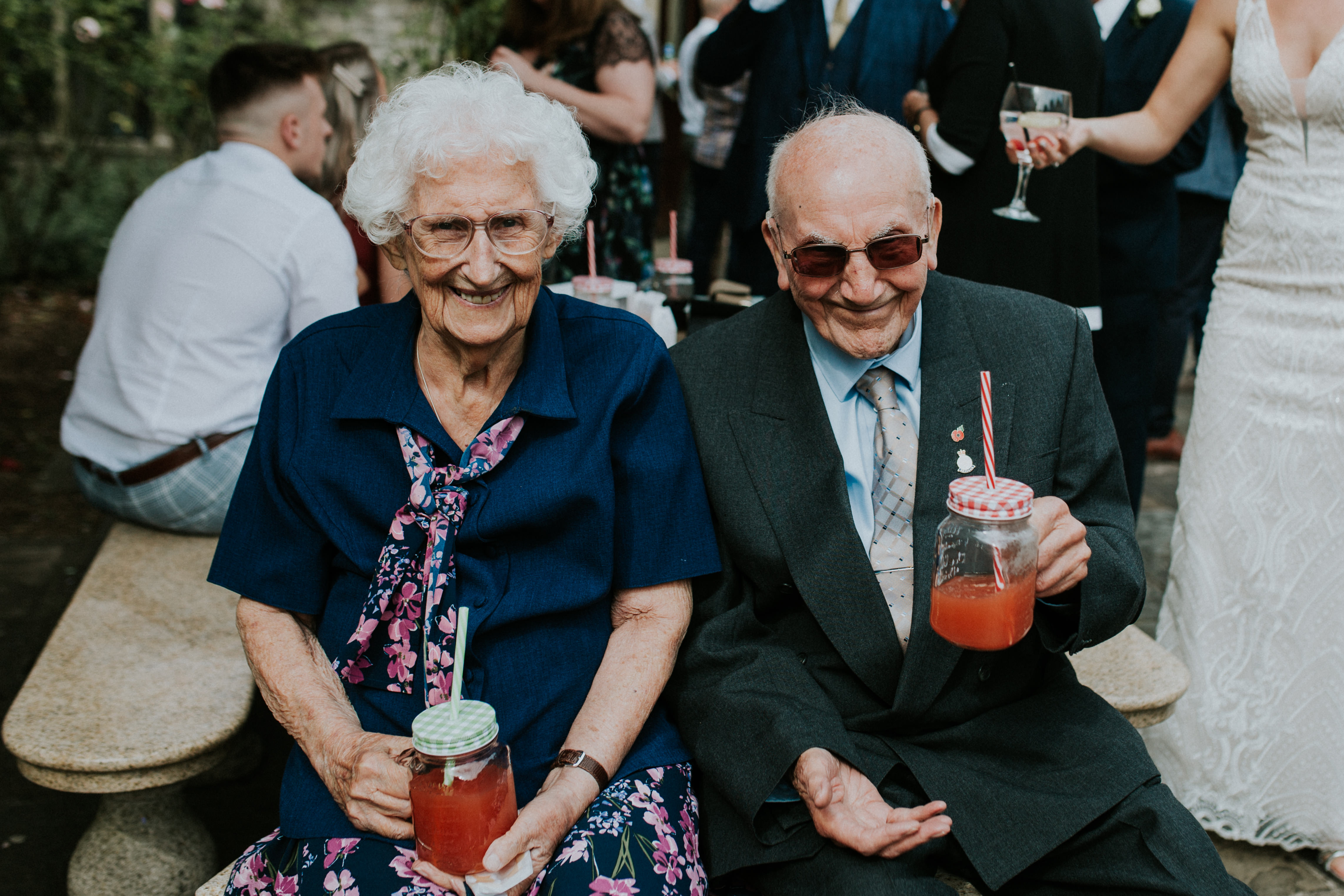 brides grandparents smiling 