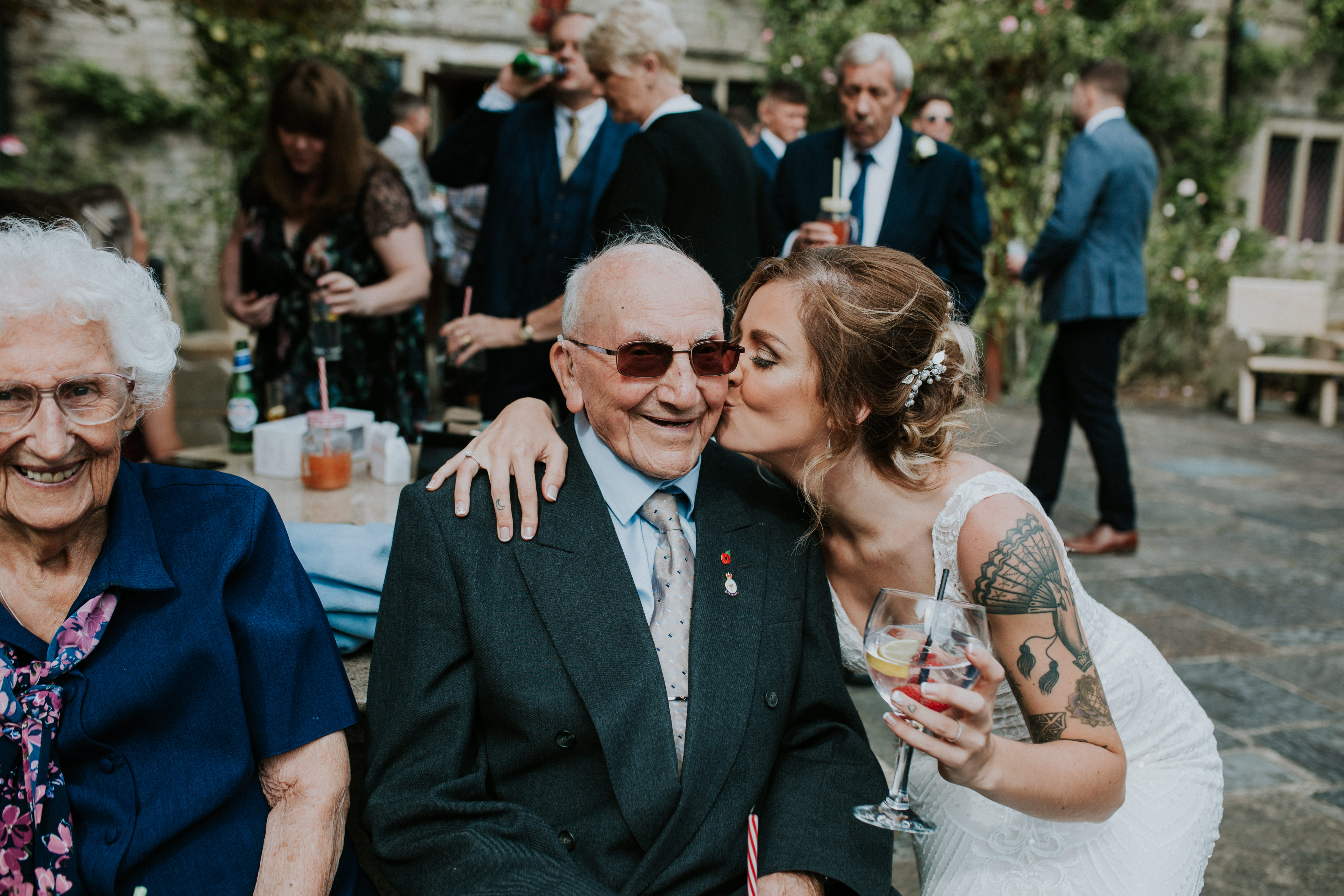 brides grandparents smiling 