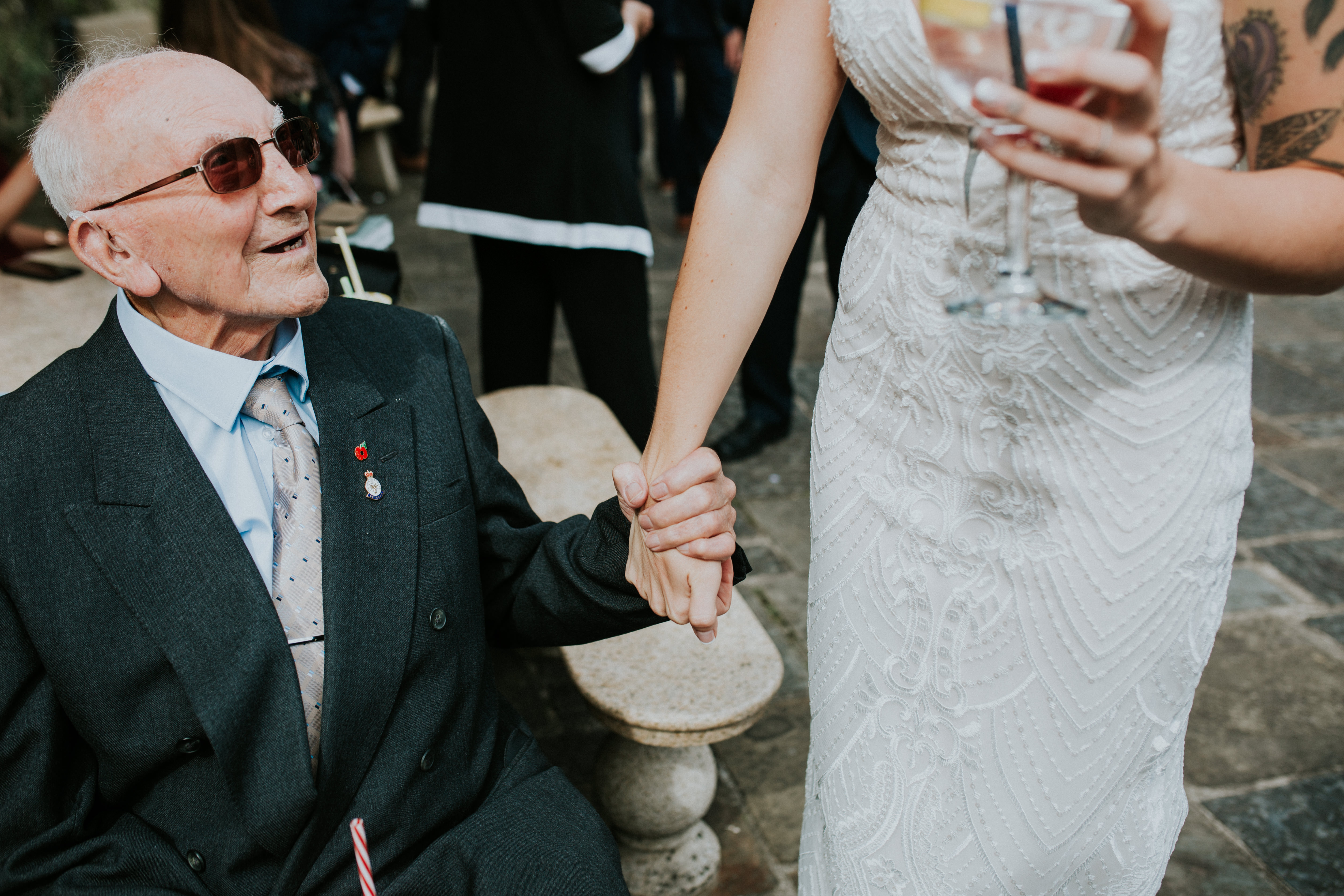 brides grandparents smiling 