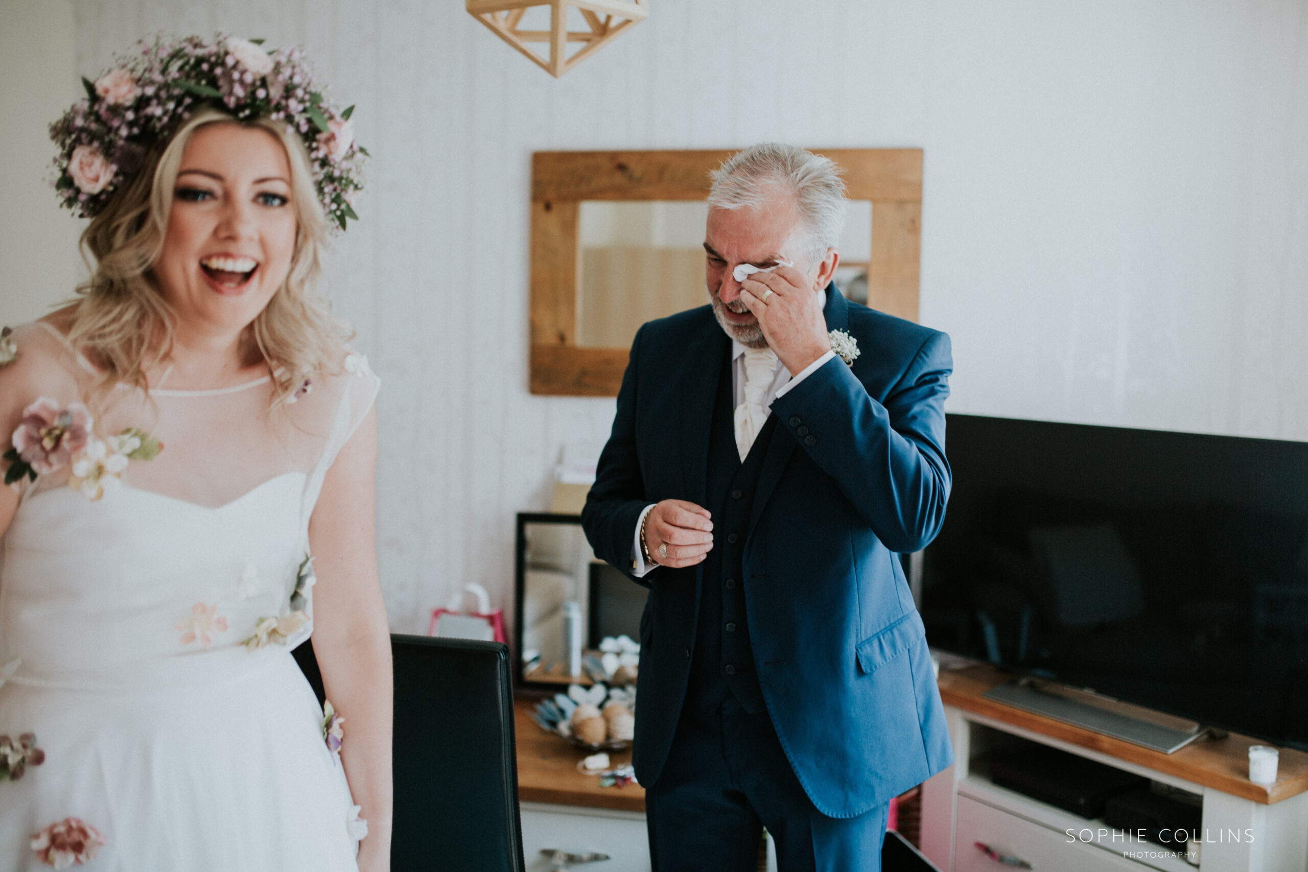 brides dad crying