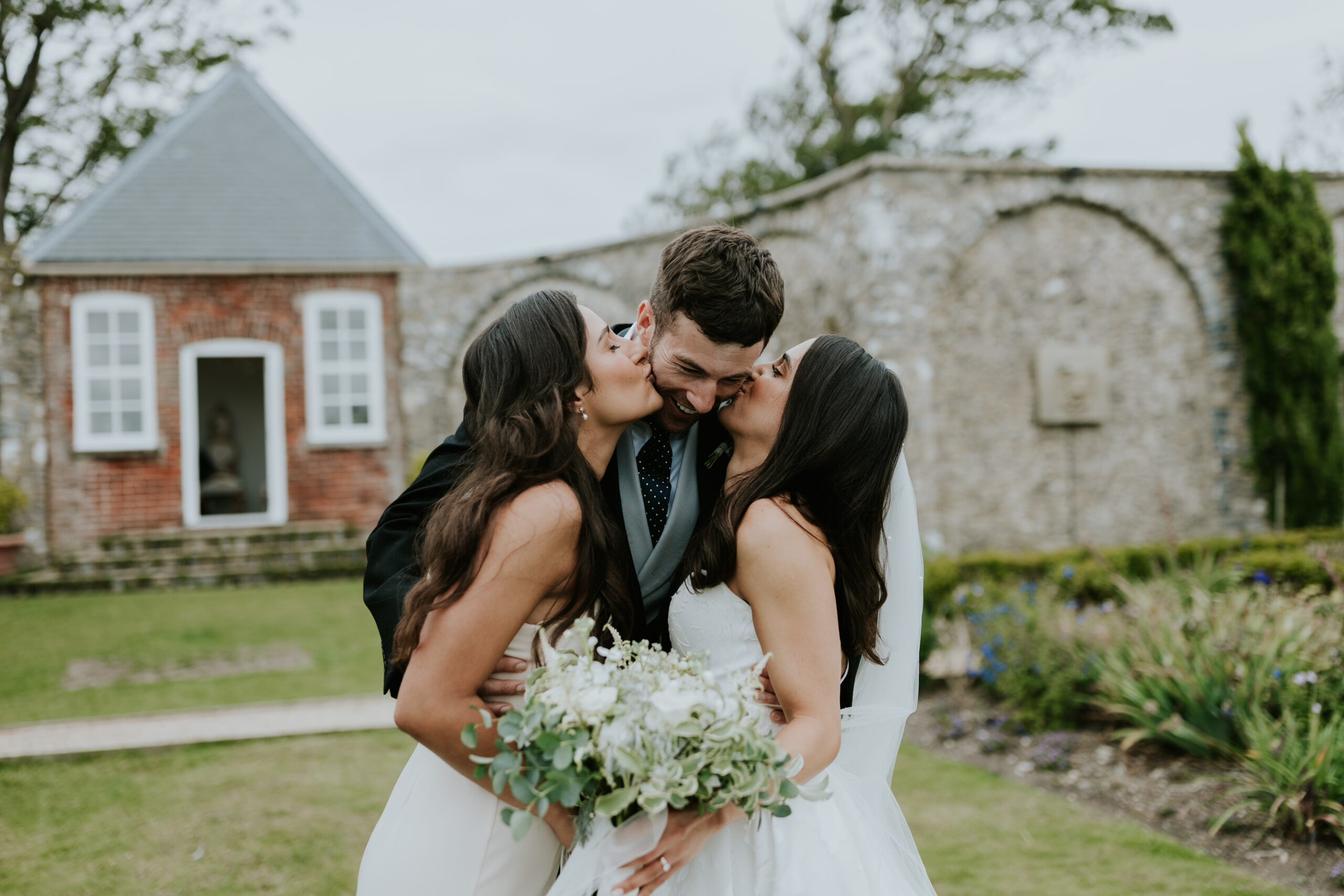 Bride, sister and groom