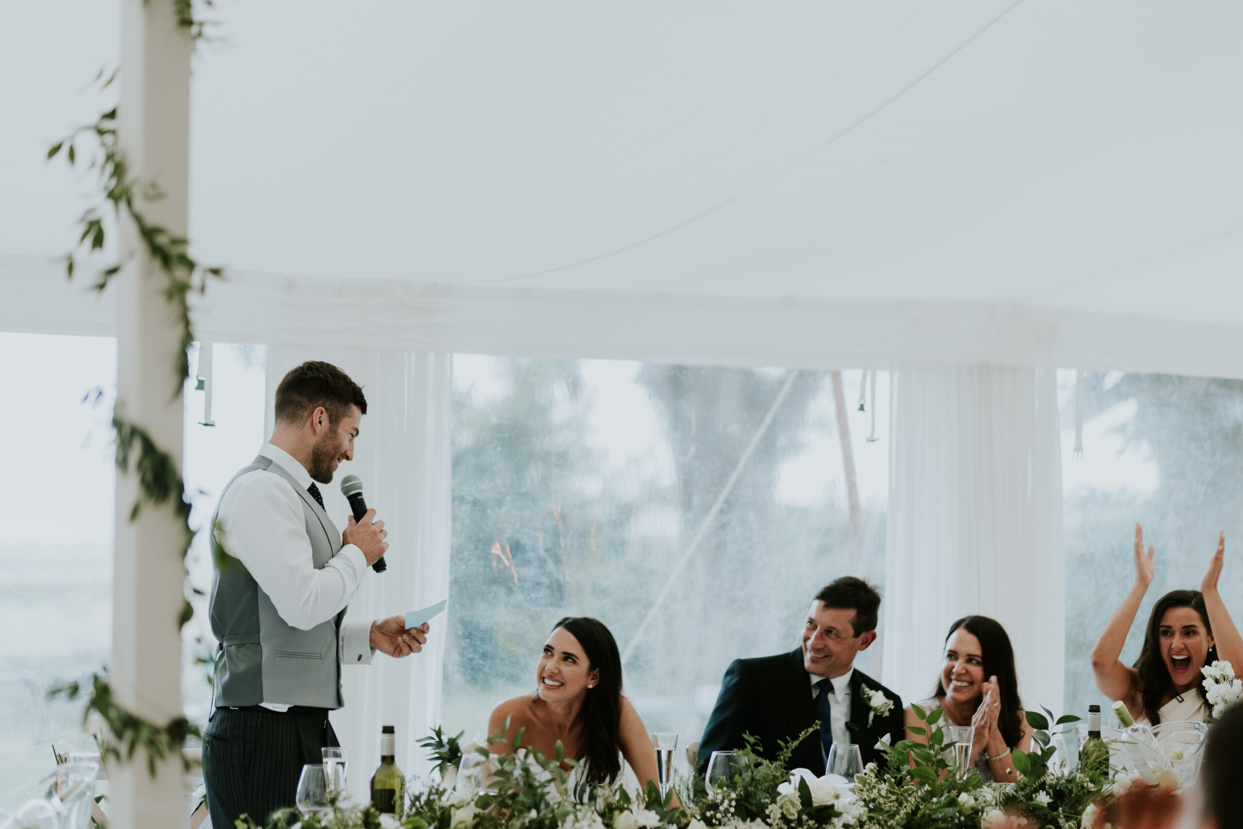 Bride crying during speeches