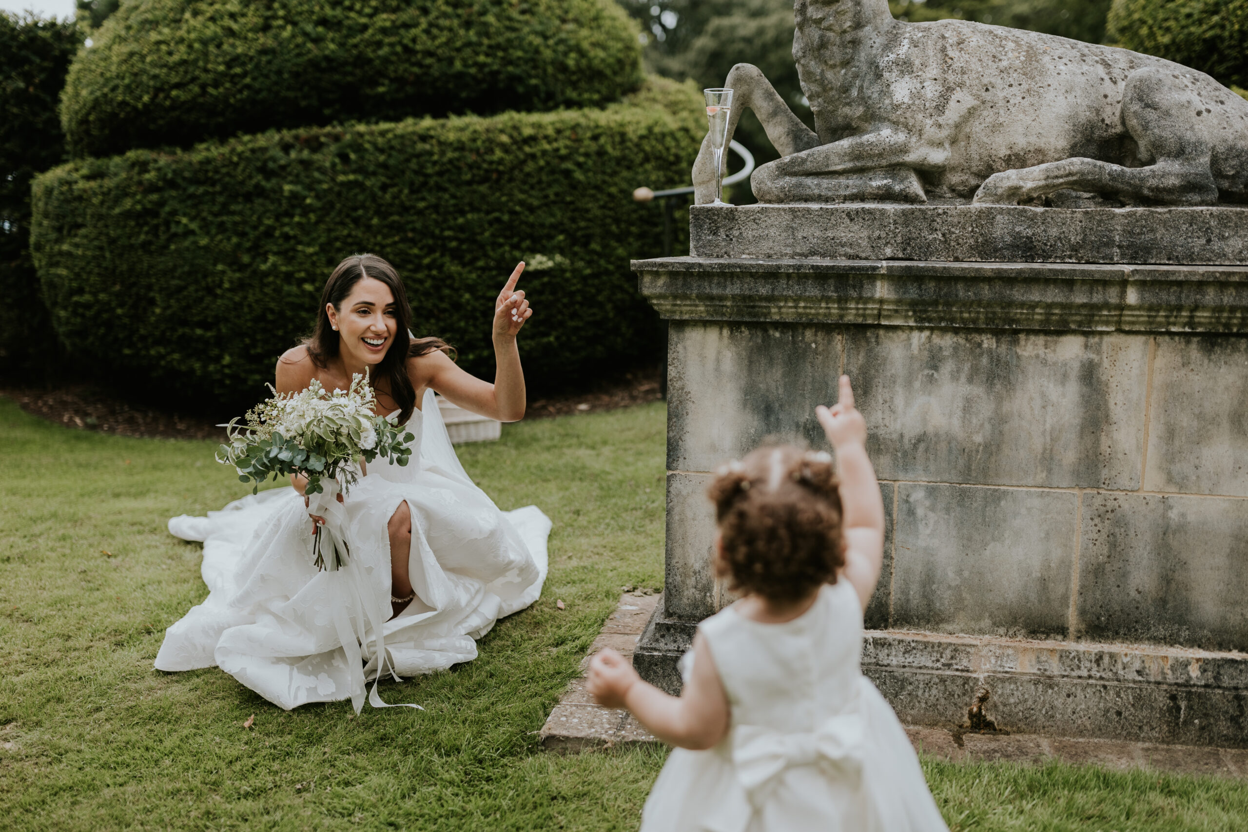 Bride and baby